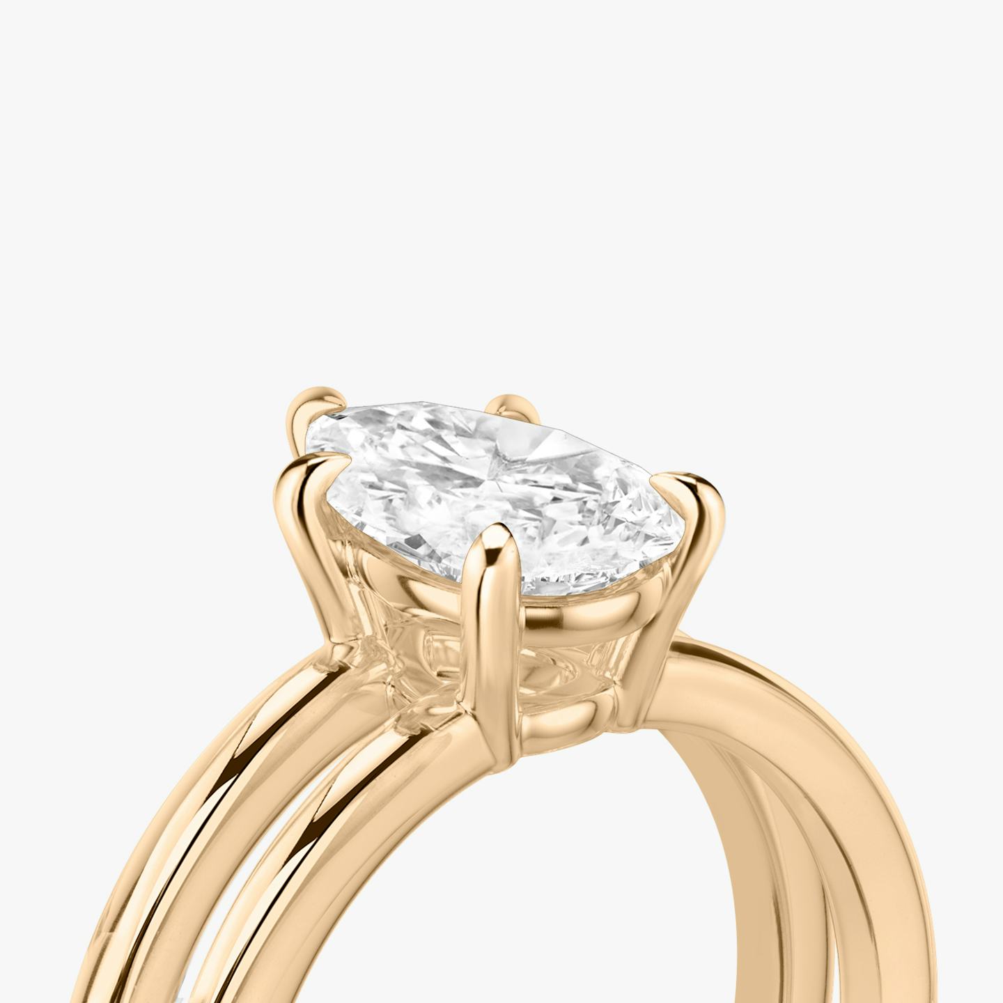 The Double Band | Pear | 14k | 14k Rose Gold | Band: Plain | Diamond orientation: vertical | Carat weight: See full inventory