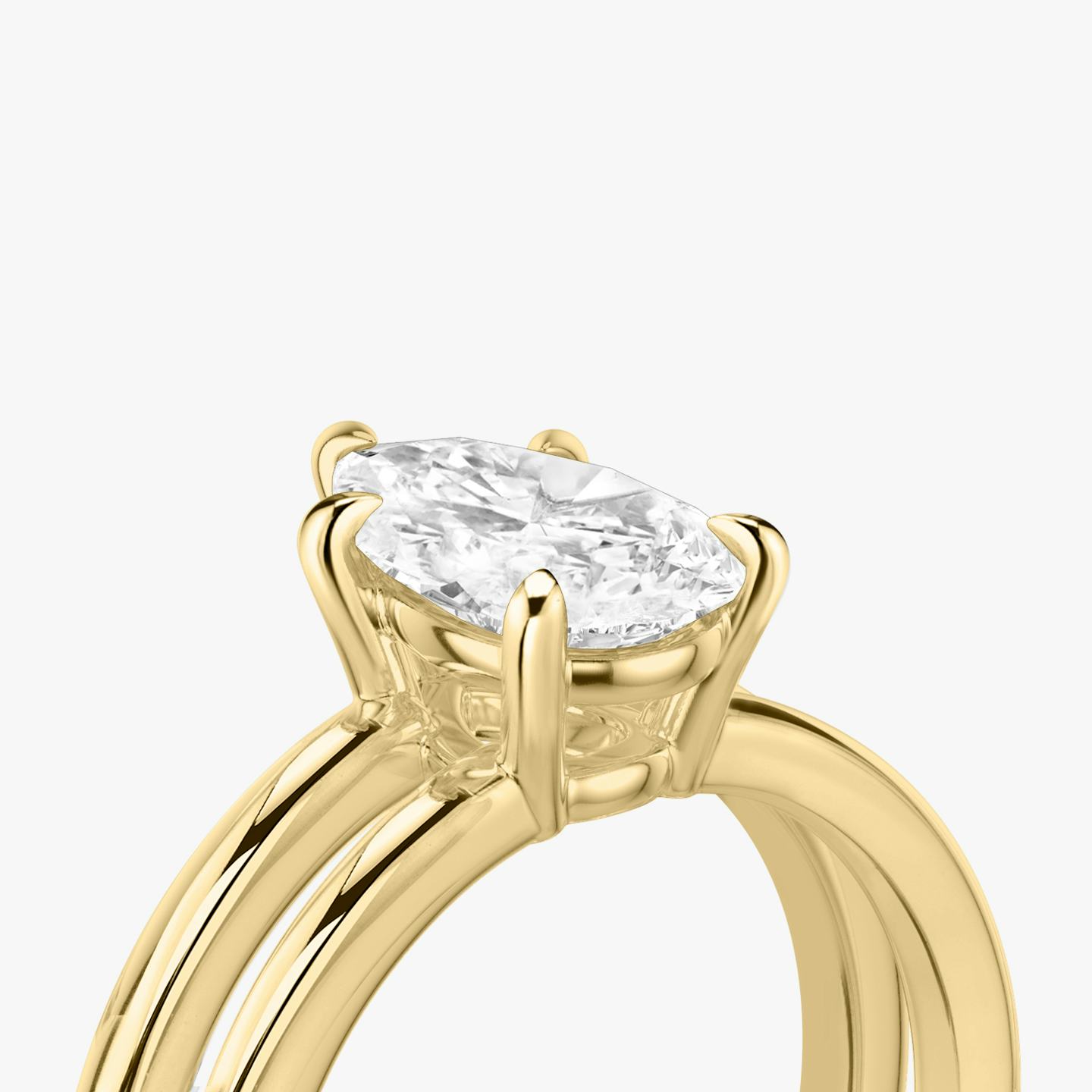 The Double Band | Pear | 18k | 18k Yellow Gold | Band: Plain | Diamond orientation: vertical | Carat weight: See full inventory