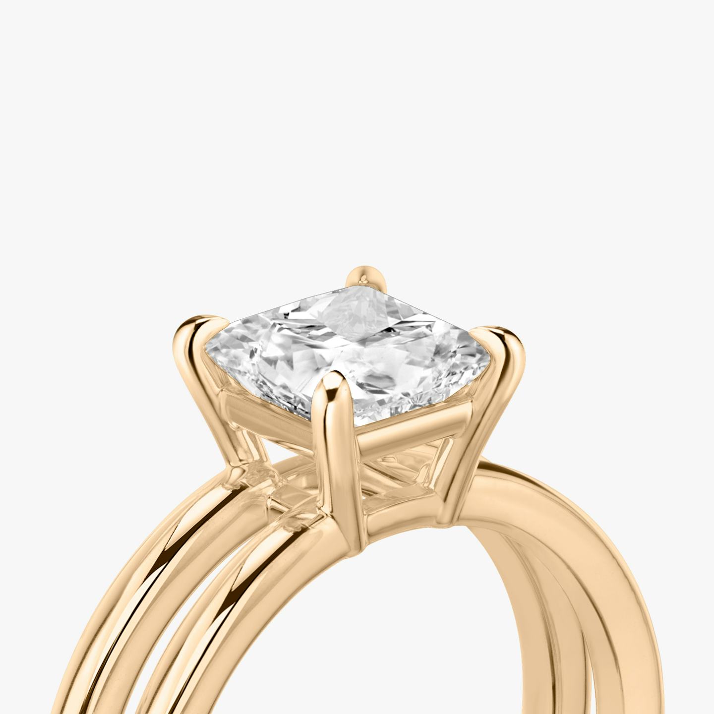 The Double Band | Princess | 14k | 14k Rose Gold | Band: Plain | Diamond orientation: vertical | Carat weight: See full inventory