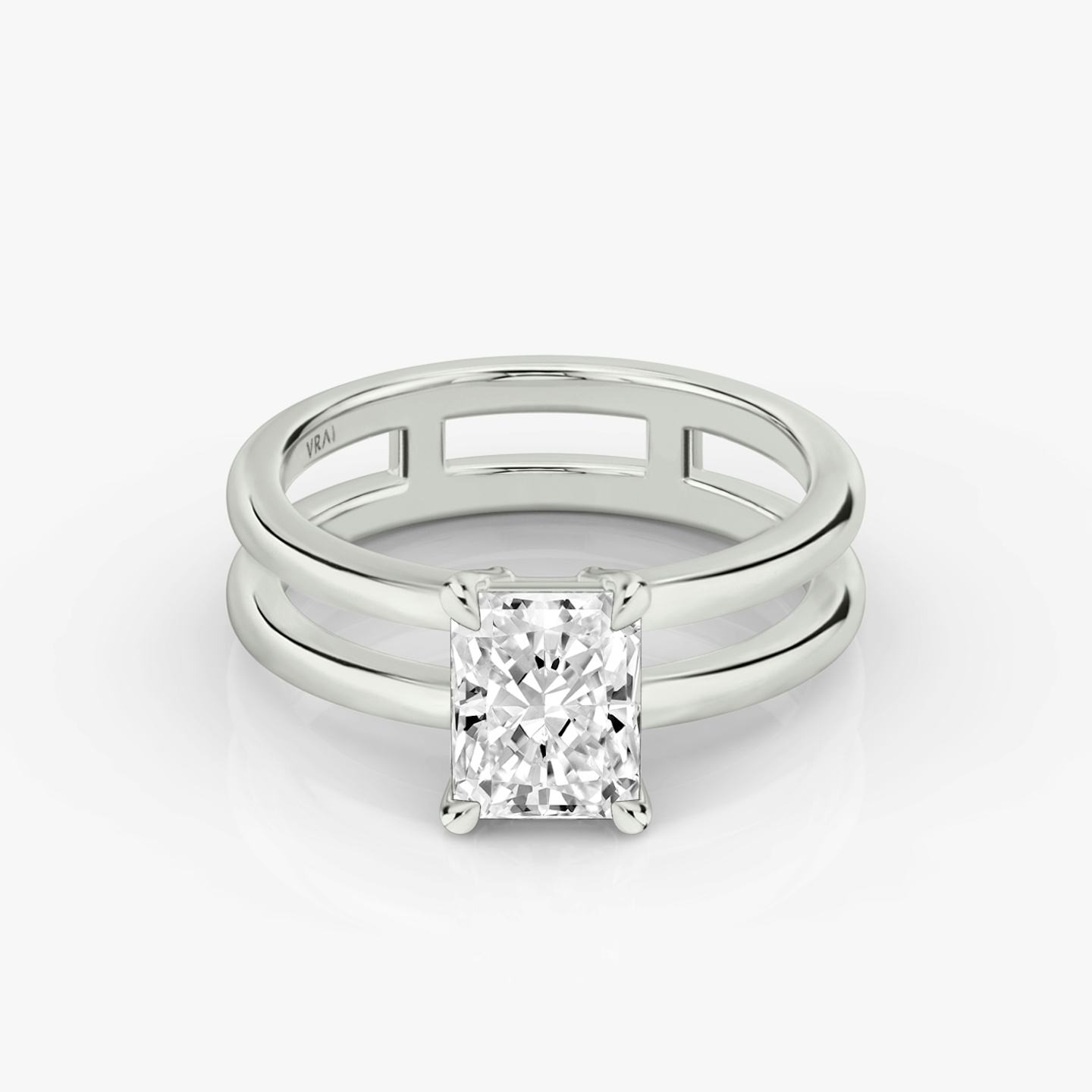 The Double Band | Radiant | 18k | 18k White Gold | Band: Plain | Diamond orientation: vertical | Carat weight: See full inventory