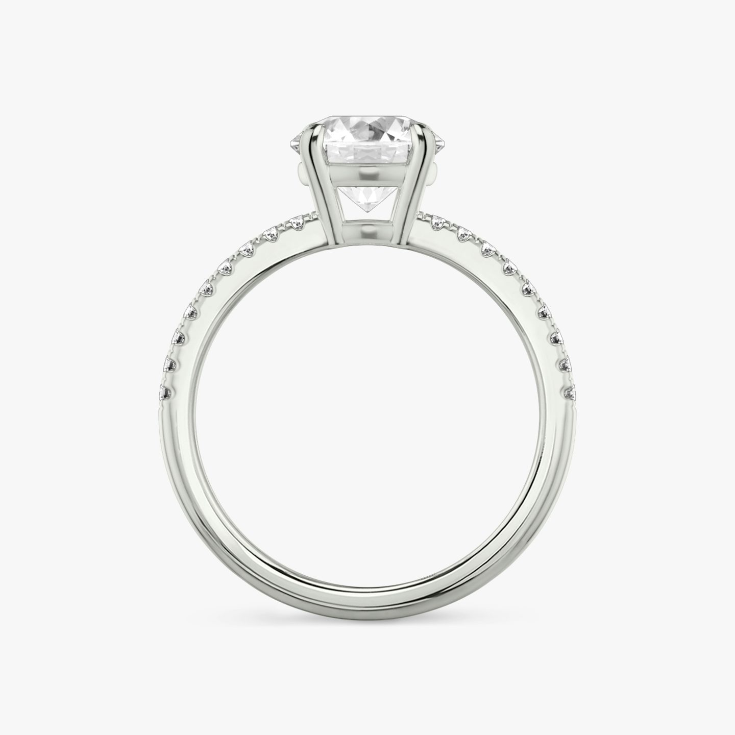 The Double Band | Round Brilliant | Platinum | Band: Pavé | Carat weight: See full inventory | Band stone shape: Round Brilliant | Diamond orientation: vertical