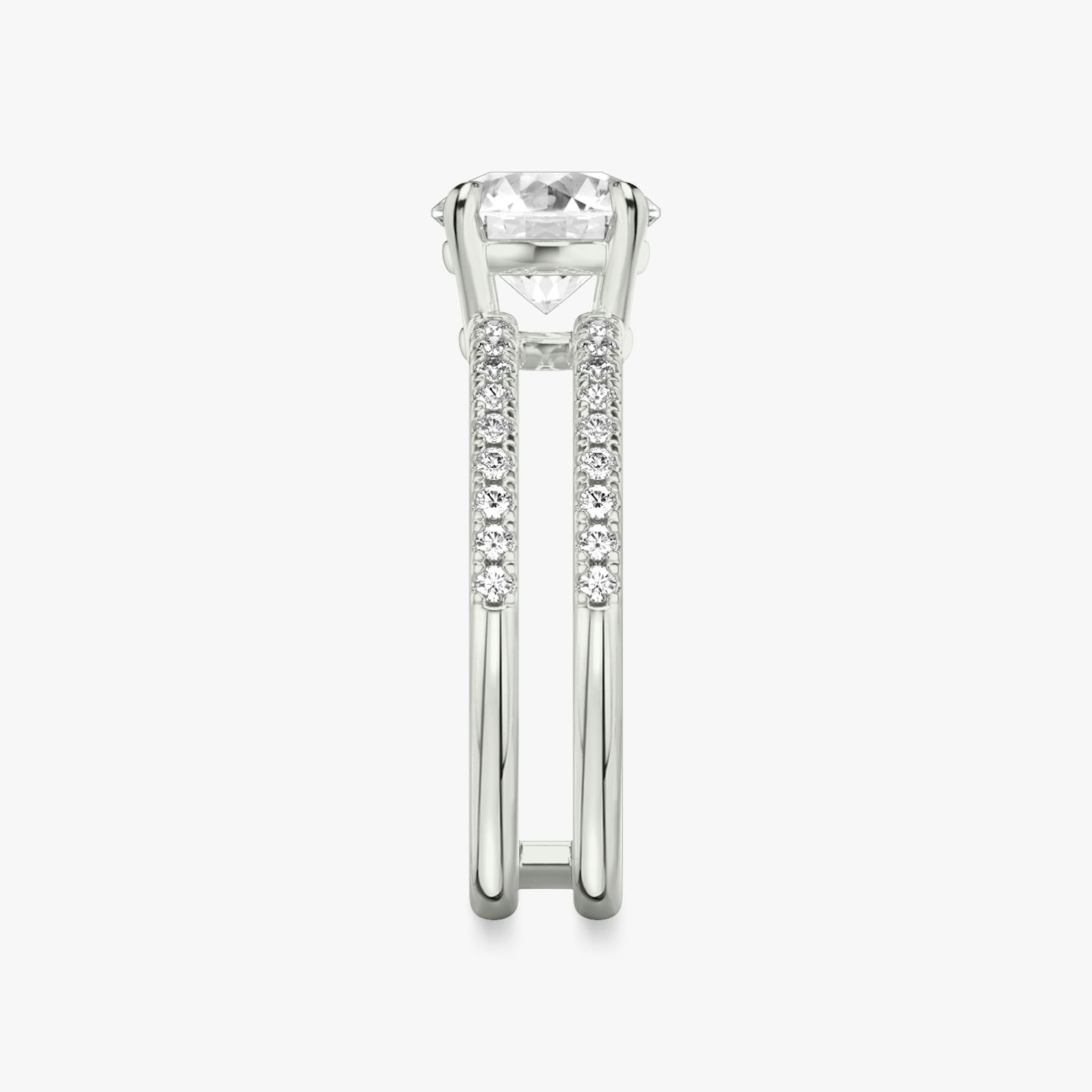 The Double Band | Round Brilliant | 18k | 18k White Gold | Band: Pavé | Carat weight: 1½ | Band stone shape: Round Brilliant | Diamond orientation: vertical
