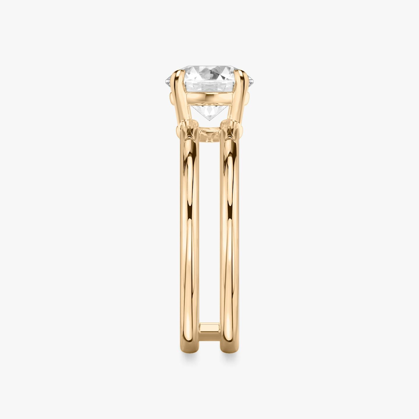 The Double Band | Round Brilliant | 14k | 14k Rose Gold | Band: Plain | Carat weight: 1 | Diamond orientation: vertical