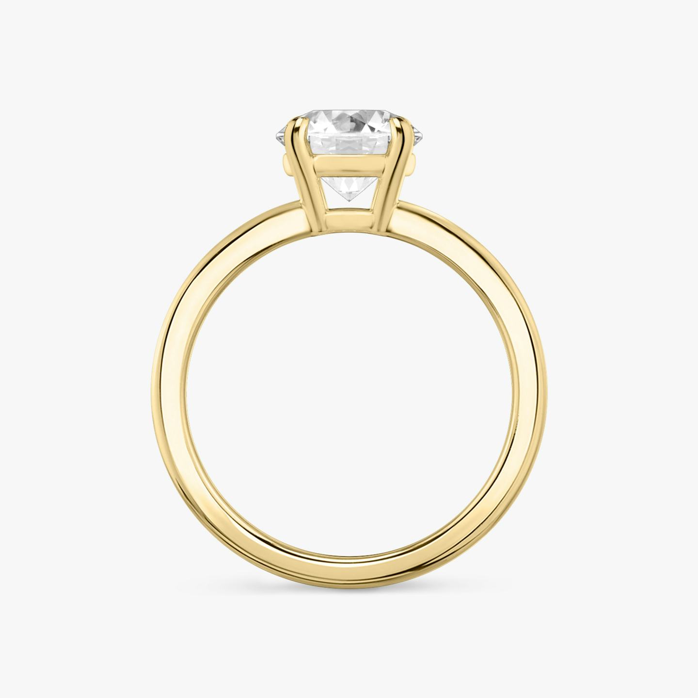 The Double Band | Round Brilliant | 18k | 18k Yellow Gold | Band: Plain | Carat weight: 2 | Diamond orientation: vertical