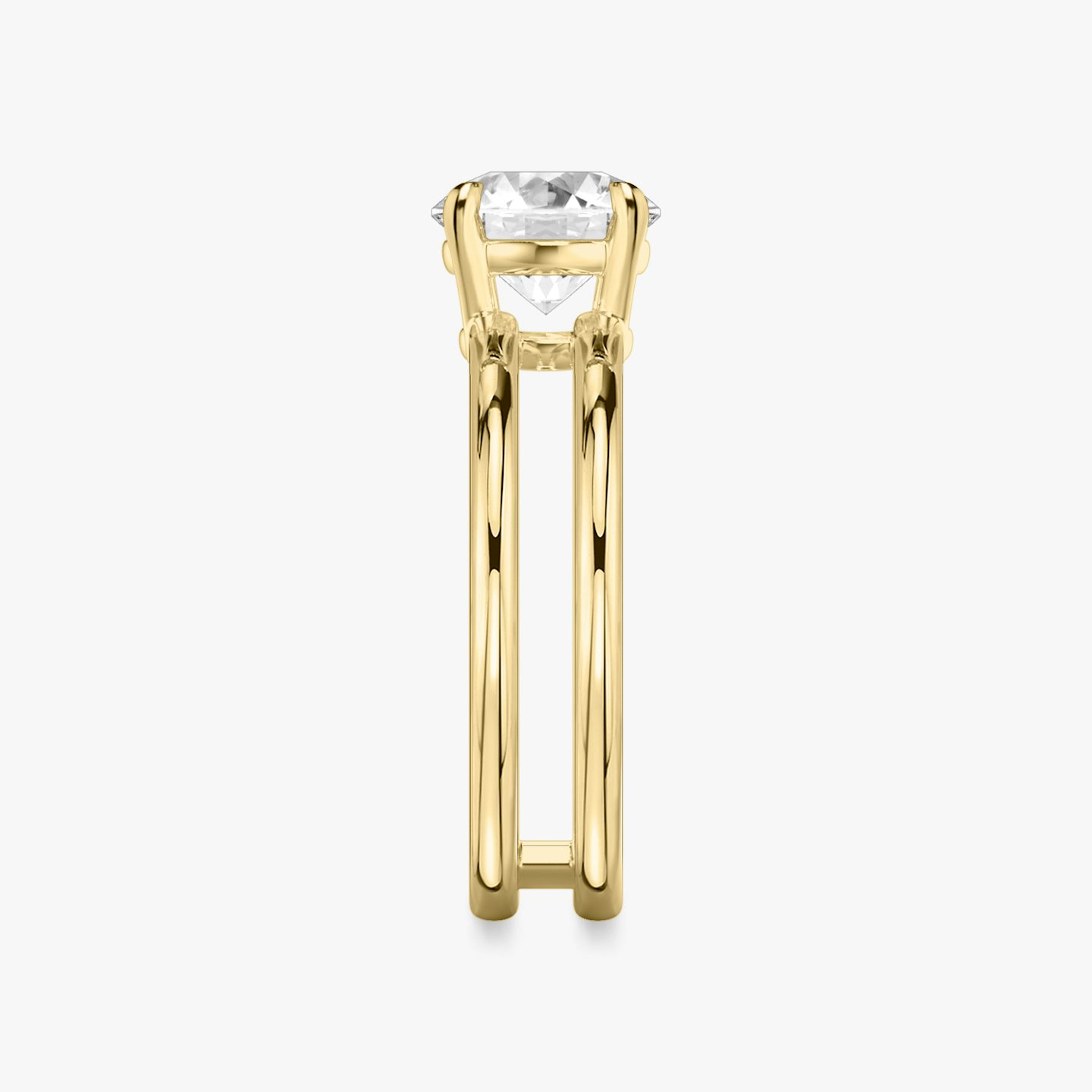 Anillo de compromiso Double Band | Brillante | 18k | Oro amarillo de 18 quilates | Banda: Simple | Peso en quilates: 1 | Orientación de diamante: vertical