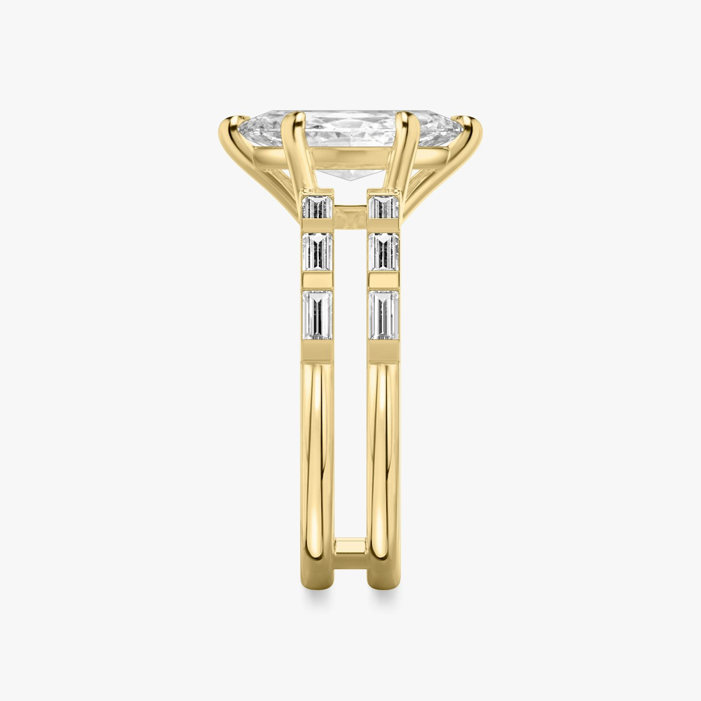 The Double Band | Pavé Marquise | 18k | 18k Yellow Gold | Band: Pavé | Band stone shape: Baguette | Diamond orientation: vertical | Carat weight: See full inventory