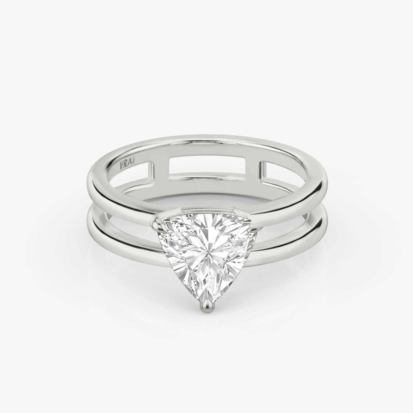 The Double Band | Trillion | Platinum | Band: Plain | Diamond orientation: vertical | Carat weight: See full inventory