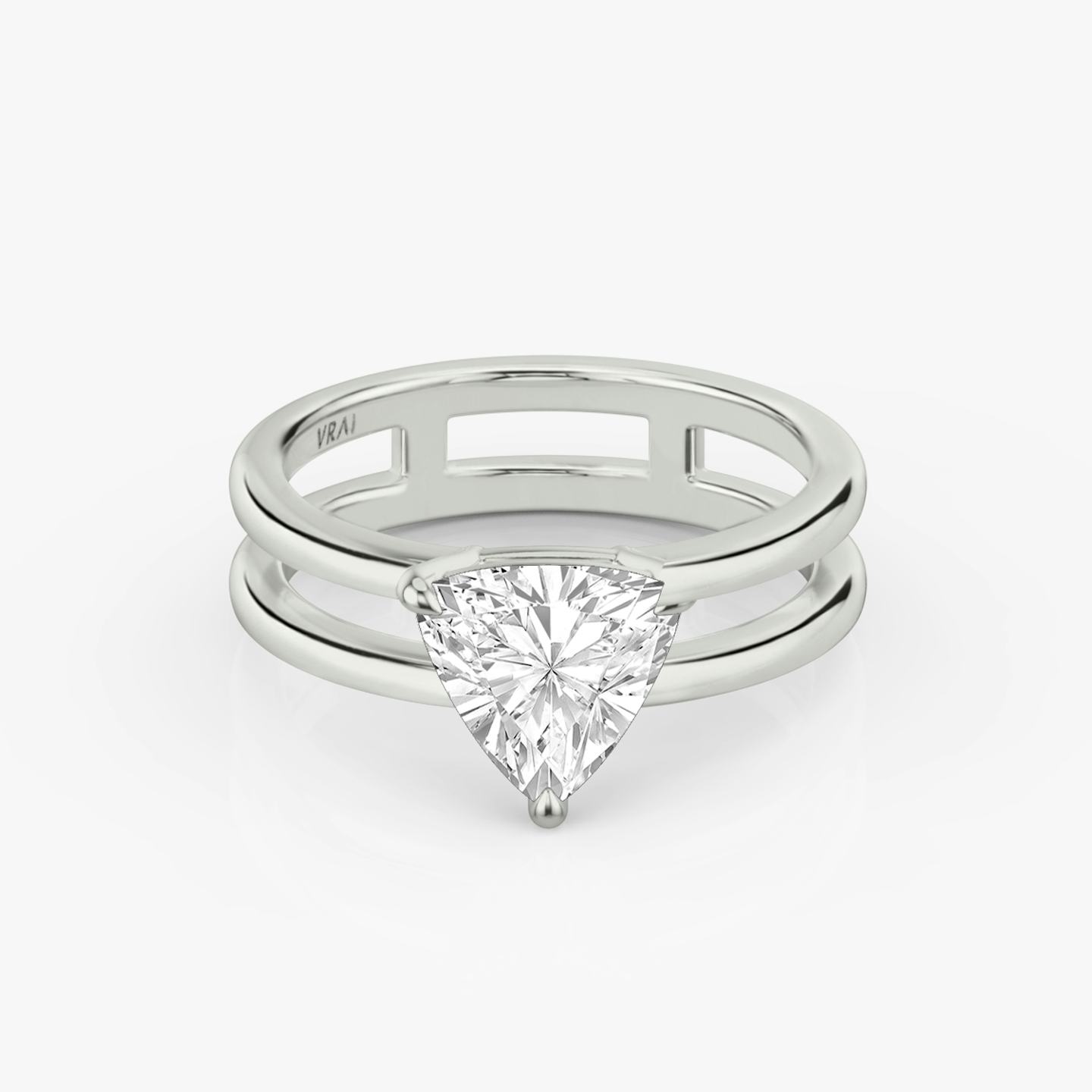 The Double Band | Trillion | 18k | 18k White Gold | Band: Plain | Diamond orientation: vertical | Carat weight: See full inventory