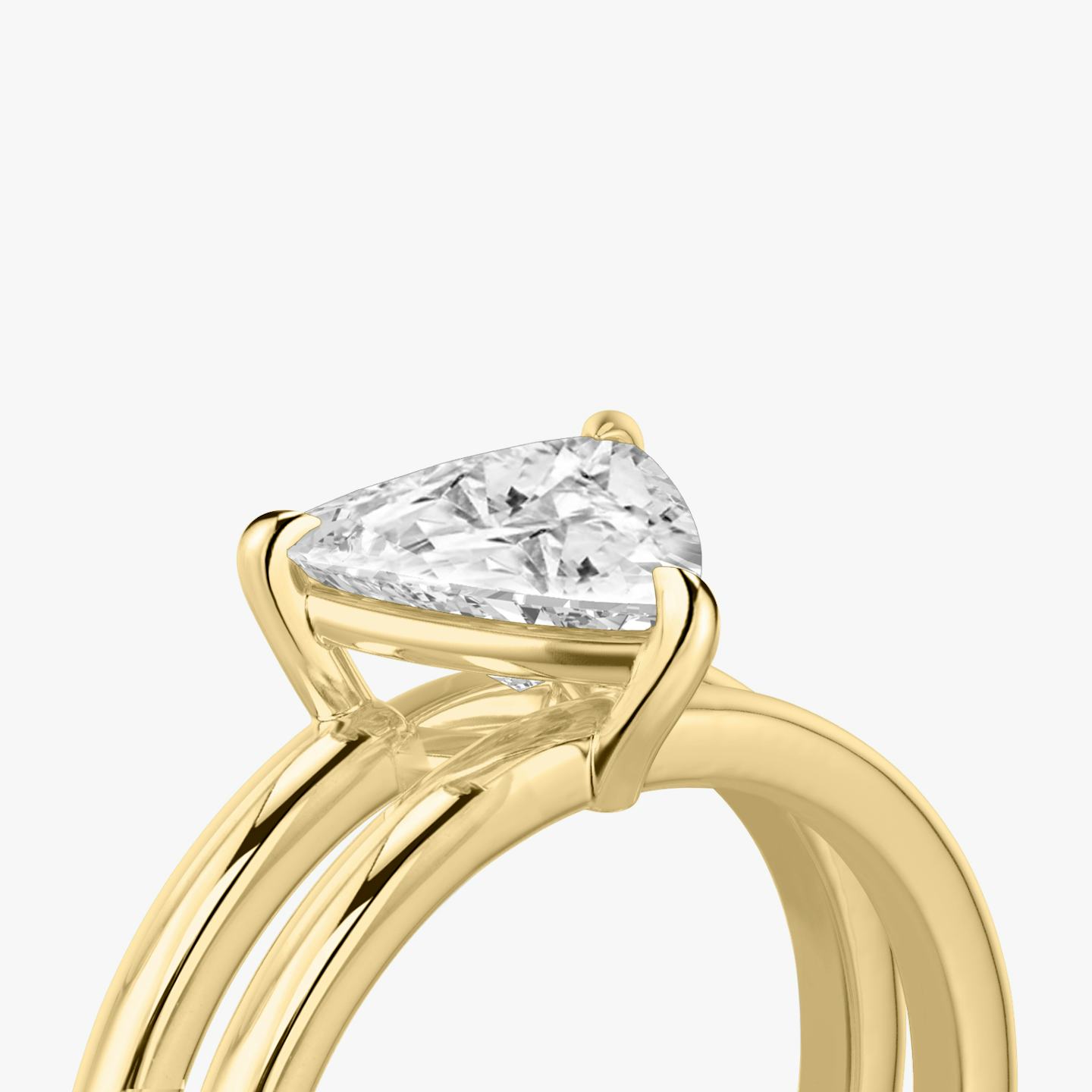 The Double Band | Trillion | 18k | 18k Yellow Gold | Band: Plain | Diamond orientation: vertical | Carat weight: See full inventory
