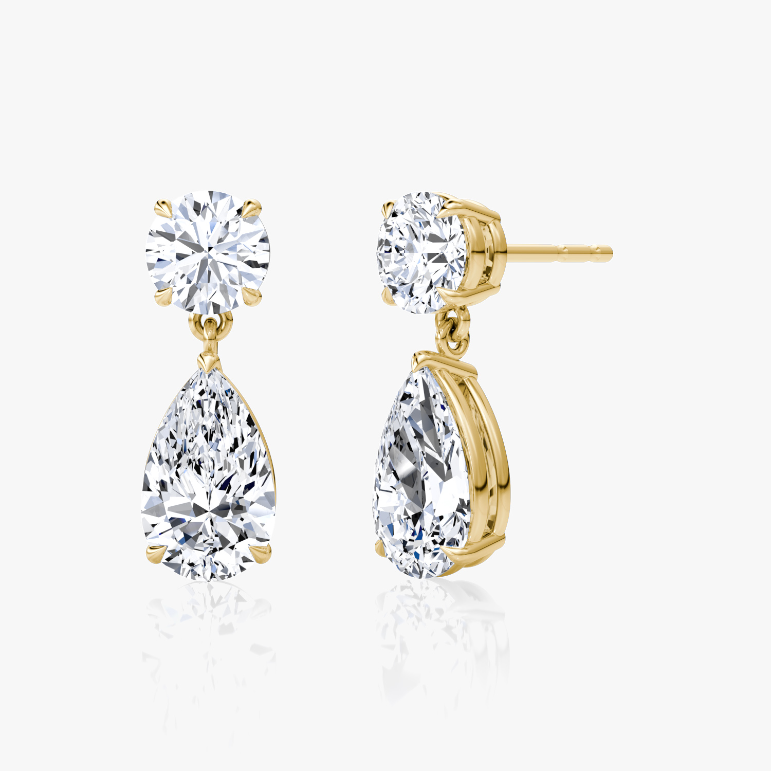 VRAI Duo Drop Earrings | 14K Yellow Gold