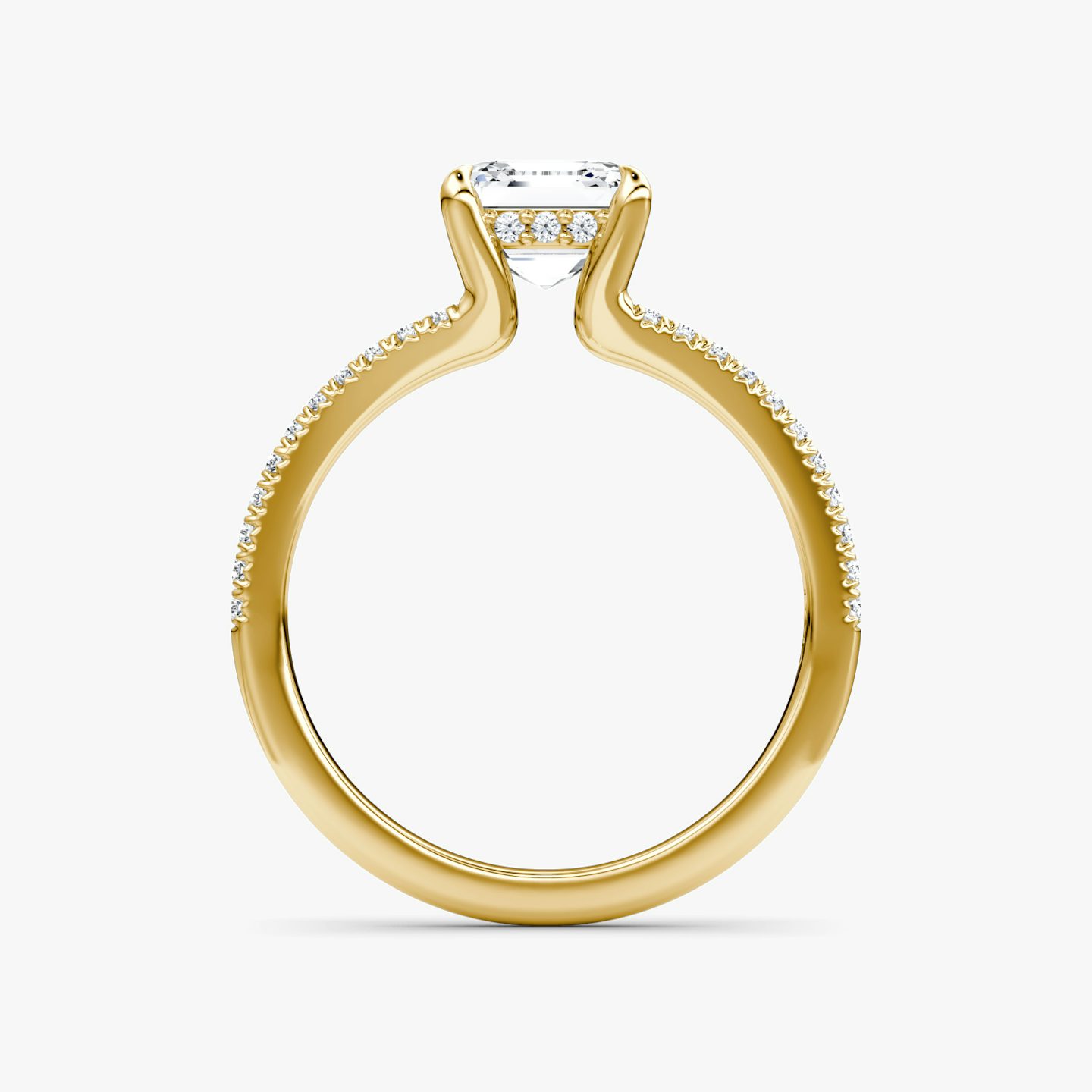 The Floating Split Band | Asscher | 18k | 18k Yellow Gold | Band: Pavé | Diamond orientation: vertical | Carat weight: See full inventory