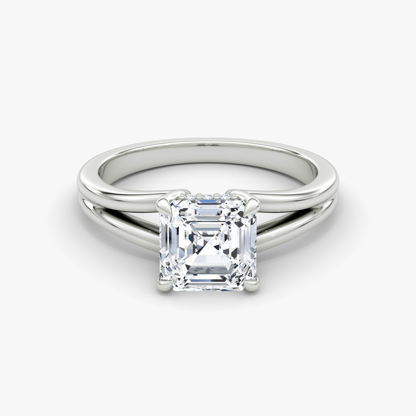 The Floating Split Band | Asscher | 18k | 18k White Gold | Band: Plain | Diamond orientation: vertical | Carat weight: See full inventory