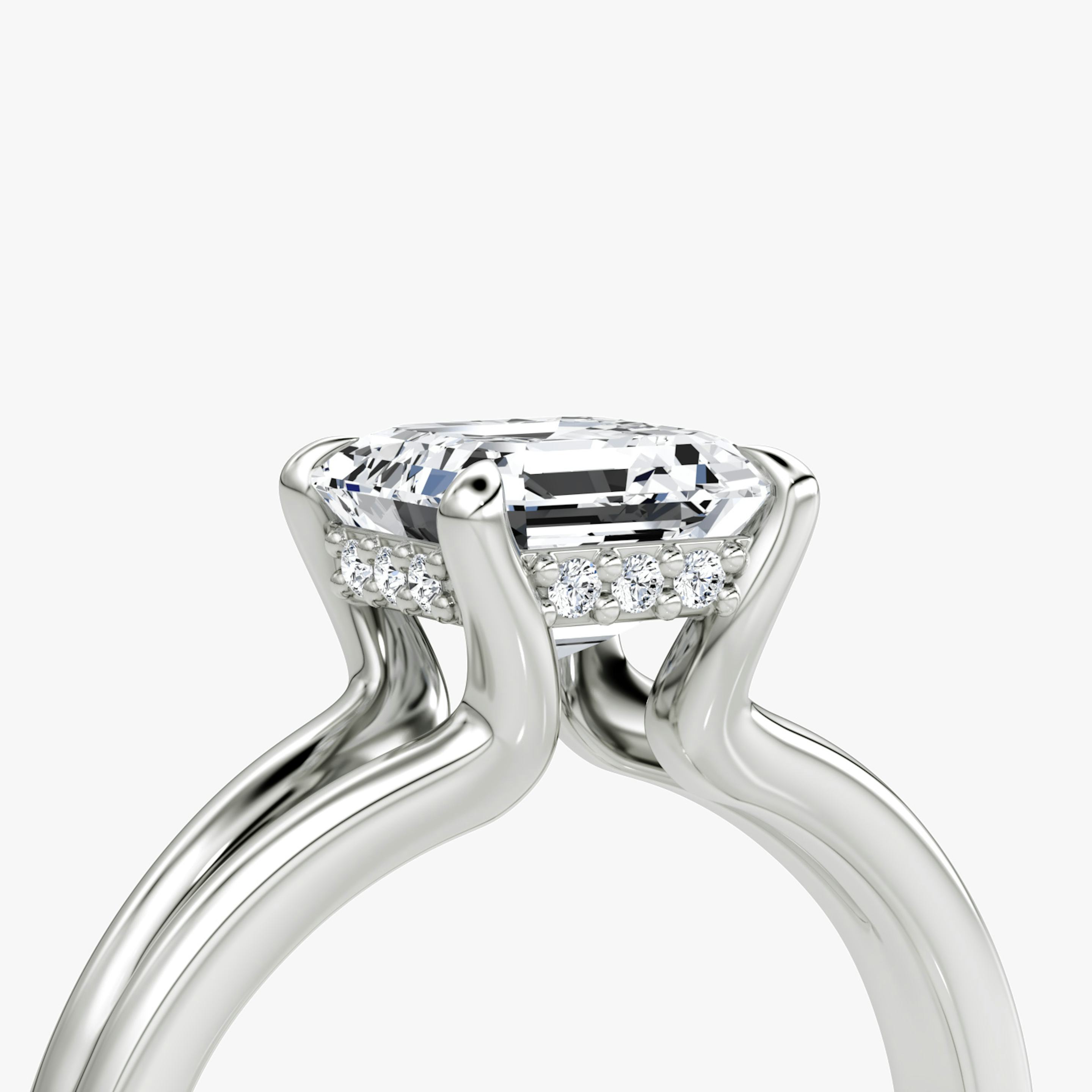 The Floating Split Band | Asscher | 18k | 18k White Gold | Band: Plain | Diamond orientation: vertical | Carat weight: See full inventory
