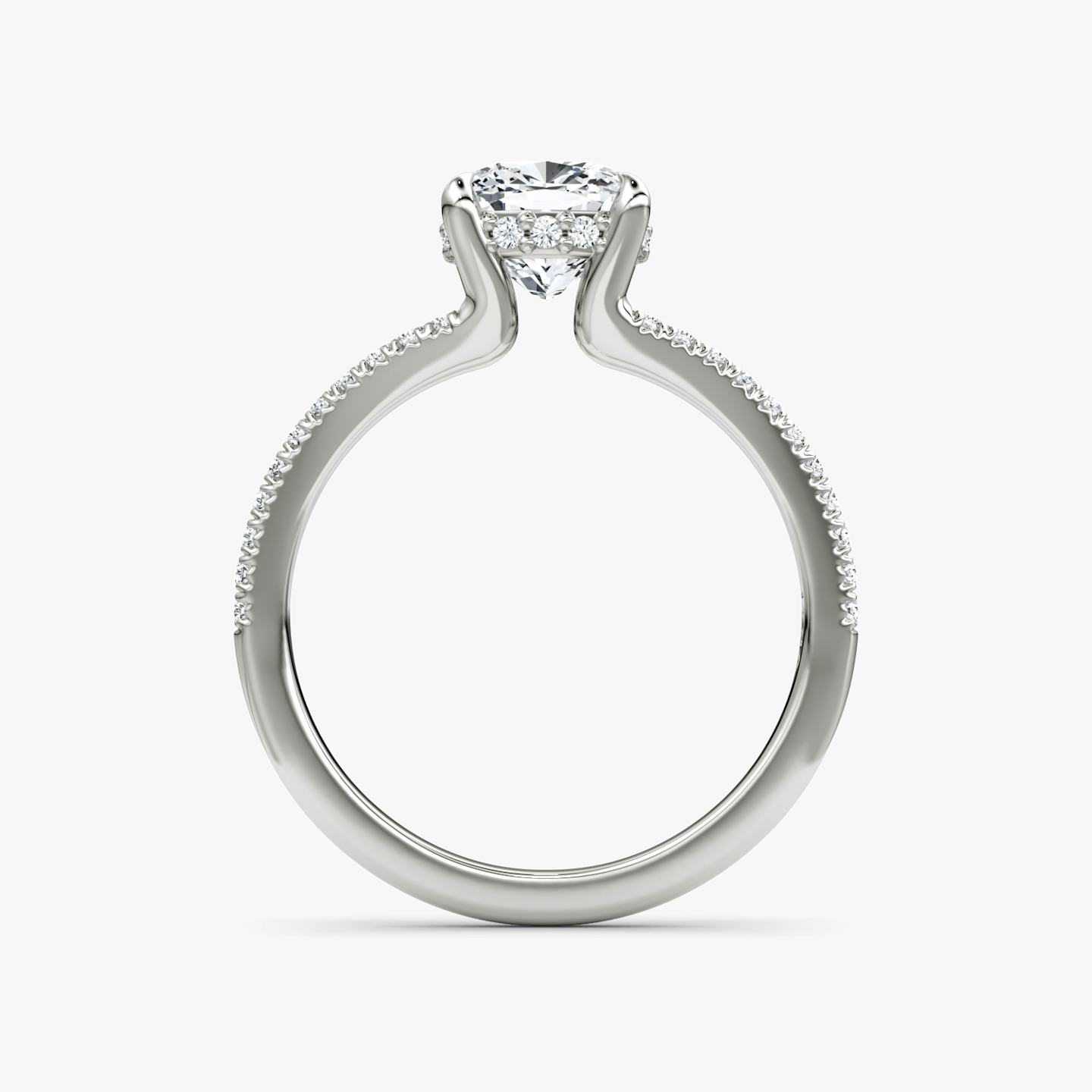 The Floating Split Band | Pavé Cushion | Platinum | Band: Pavé | Diamond orientation: vertical | Carat weight: See full inventory