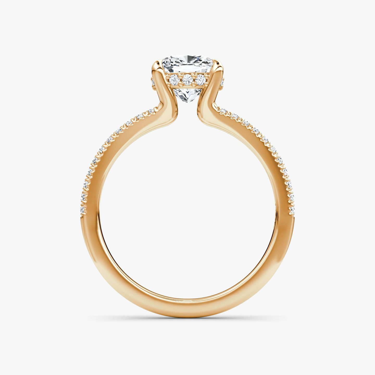 The Floating Split Band | Pavé Cushion | 14k | 14k Rose Gold | Band: Pavé | Diamond orientation: vertical | Carat weight: See full inventory