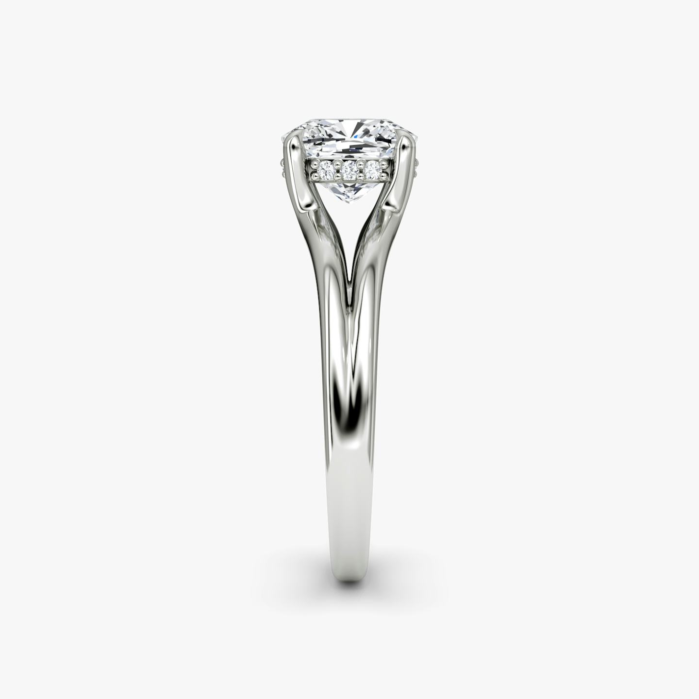 The Floating Split Band | Pavé Cushion | 18k | 18k White Gold | Band: Plain | Diamond orientation: vertical | Carat weight: See full inventory