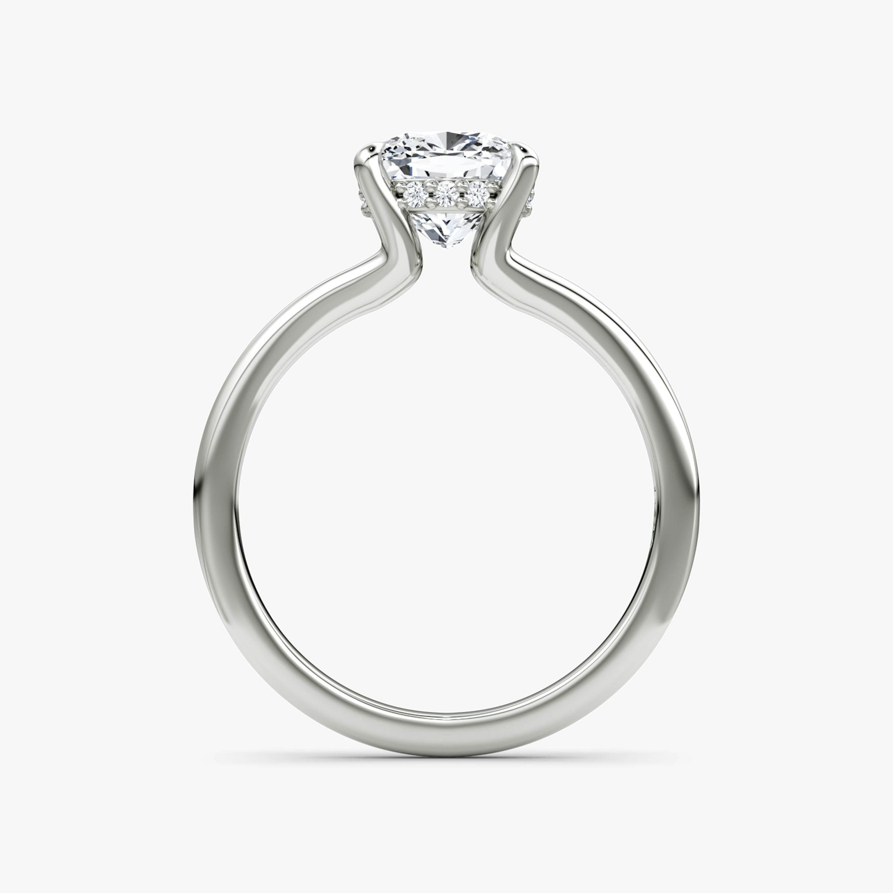 The Floating Split Band | Pavé Cushion | Platinum | Band: Plain | Diamond orientation: vertical | Carat weight: See full inventory