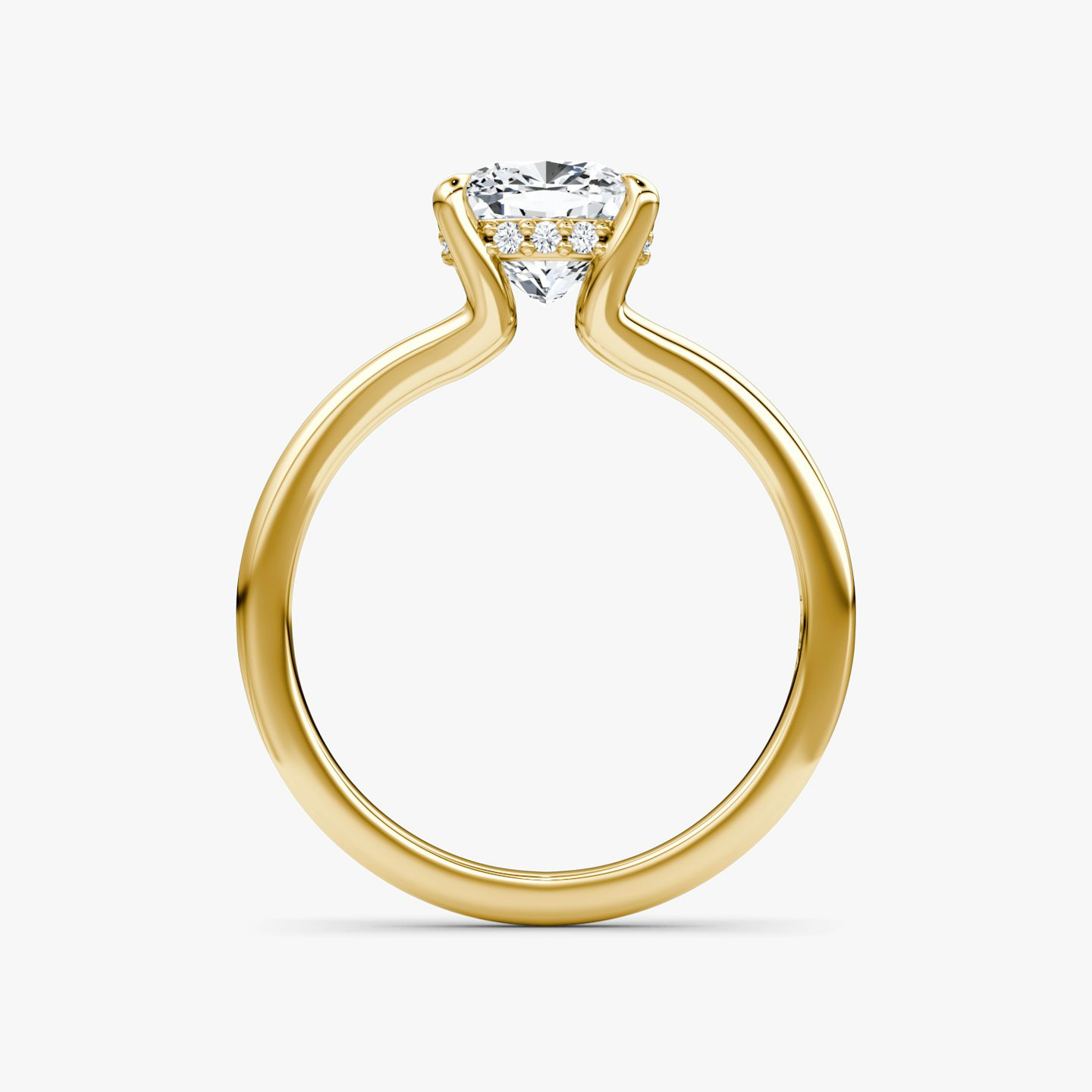 The Floating Split Band | Pavé Cushion | 18k | 18k Yellow Gold | Band: Plain | Diamond orientation: vertical | Carat weight: See full inventory