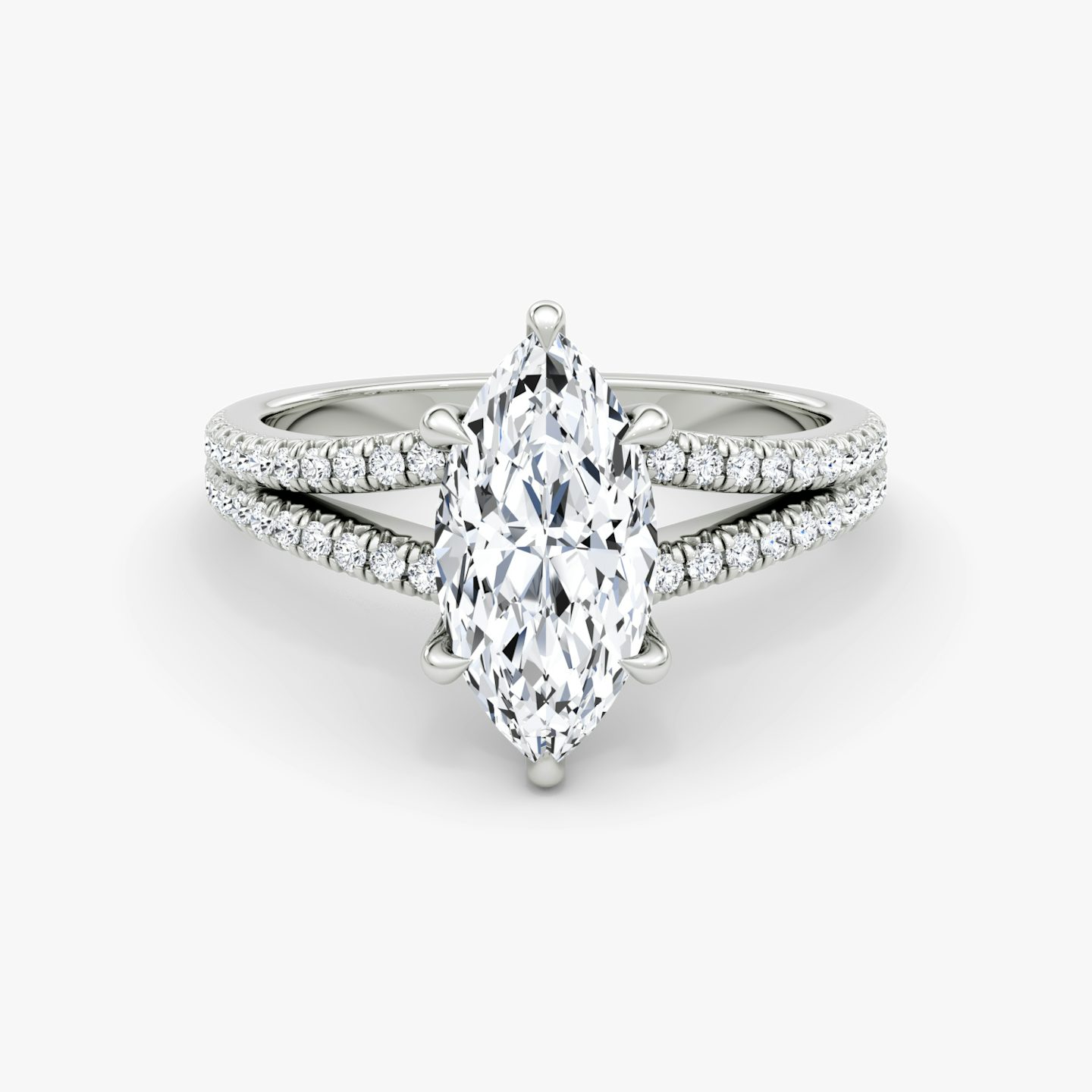 The Floating Split Band | marquise | 18k | white-gold | bandAccent: pave | diamondOrientation: vertical | caratWeight: other
