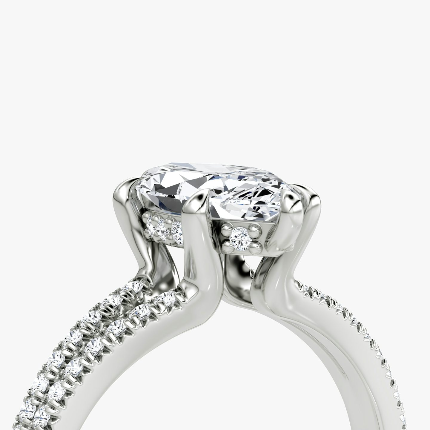 The Floating Split Band | Pavé Marquise | Platinum | Band: Pavé | Diamond orientation: vertical | Carat weight: See full inventory