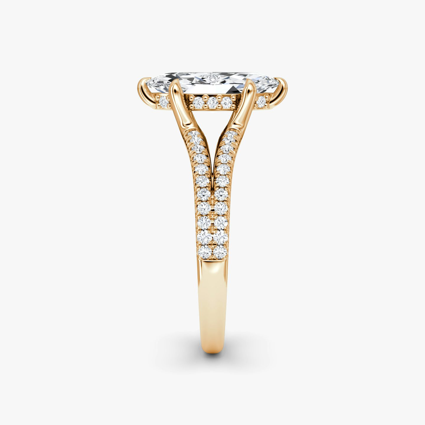 The Floating Split Band | Pavé Marquise | 14k | 14k Rose Gold | Band: Pavé | Diamond orientation: vertical | Carat weight: See full inventory