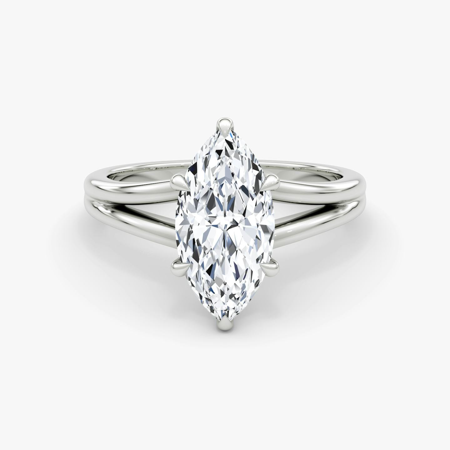 The Floating Split Band | Pavé Marquise | Platinum | Band: Plain | Diamond orientation: vertical | Carat weight: See full inventory
