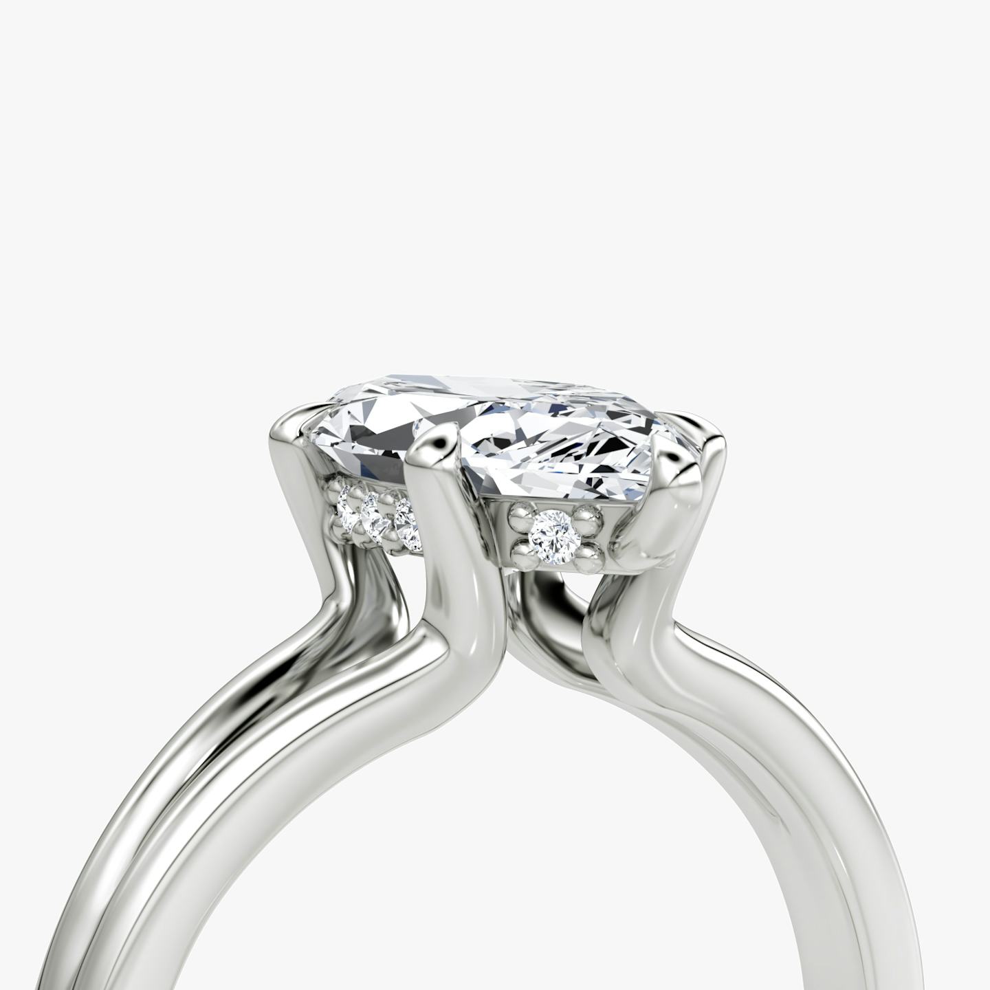 The Floating Split Band | Pavé Marquise | 18k | 18k White Gold | Band: Plain | Diamond orientation: vertical | Carat weight: See full inventory