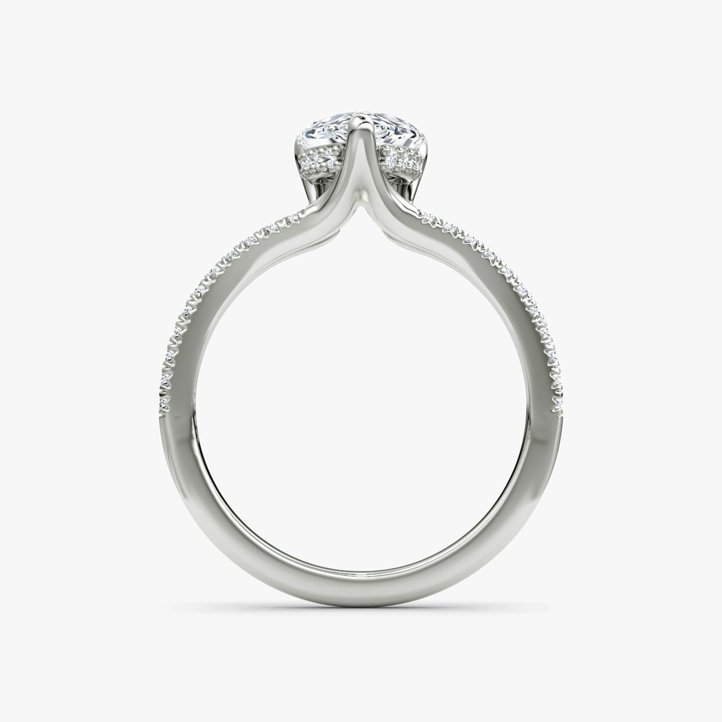 The Floating Split Band | Pear | Platinum | Band: Pavé | Diamond orientation: vertical | Carat weight: See full inventory