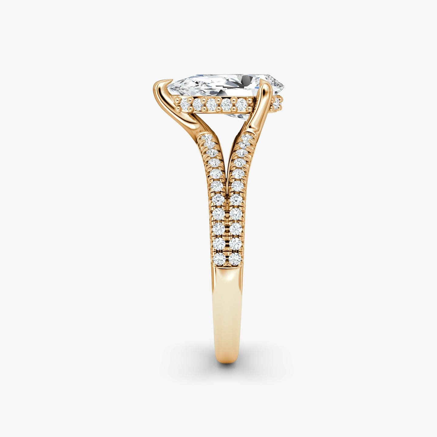 The Floating Split Band | Pear | 14k | 14k Rose Gold | Band: Pavé | Diamond orientation: vertical | Carat weight: See full inventory