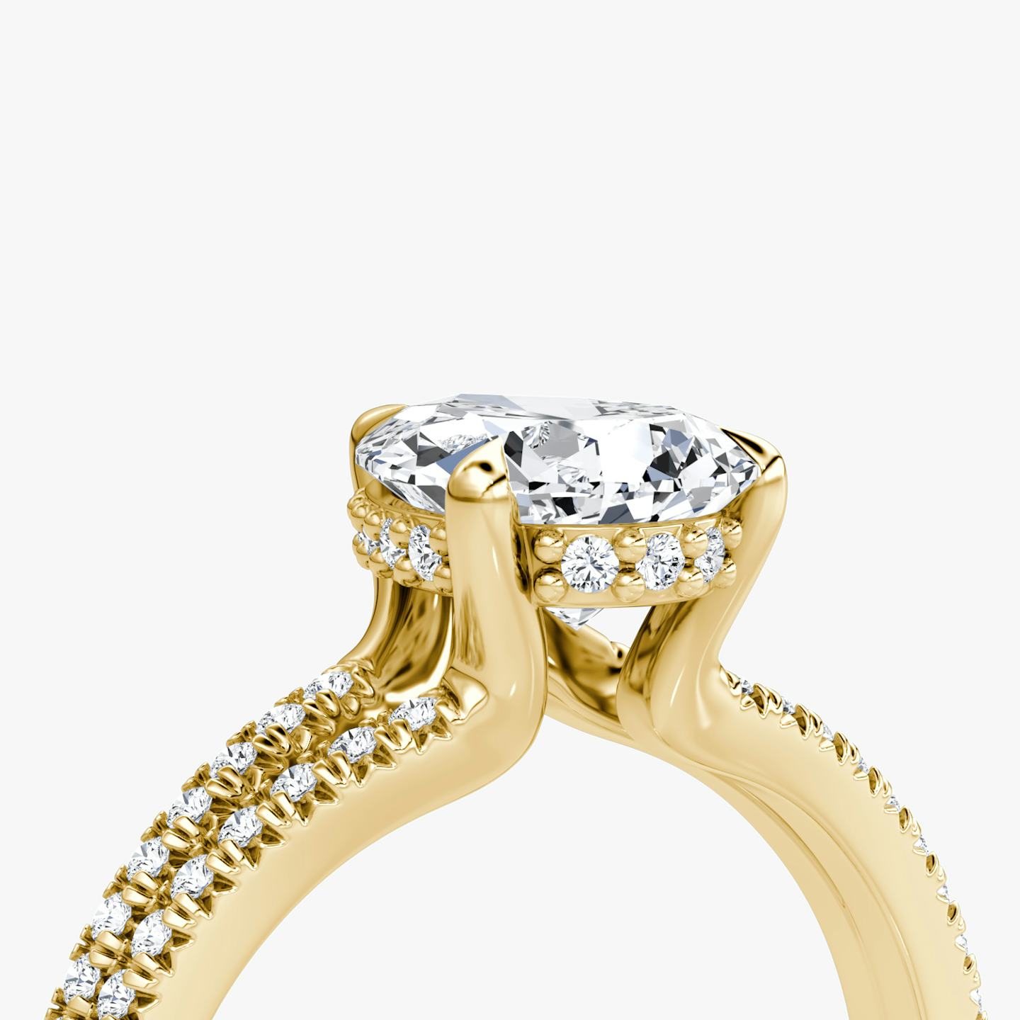 The Floating Split Band | Pear | 18k | 18k Yellow Gold | Band: Pavé | Diamond orientation: vertical | Carat weight: See full inventory