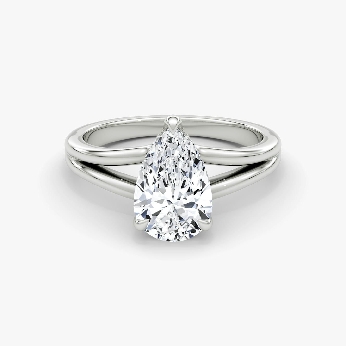The Floating Split Band | Pear | 18k | 18k White Gold | Band: Plain | Diamond orientation: vertical | Carat weight: See full inventory