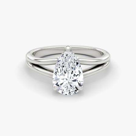 Floating Solitaire Split Pear Ring
