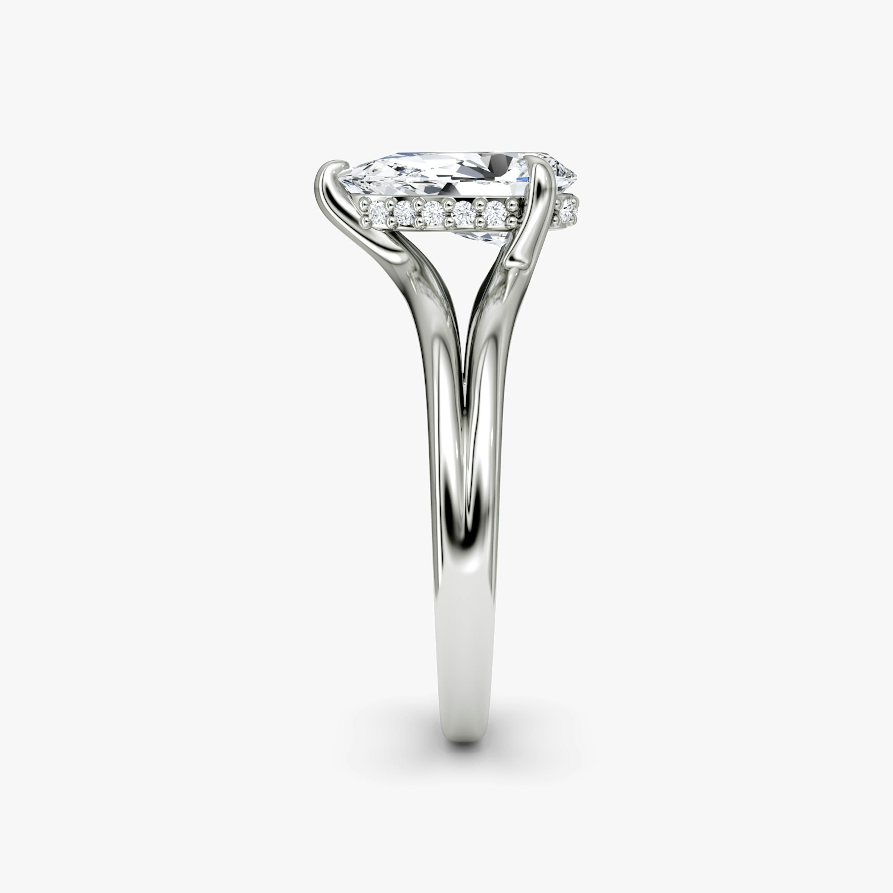 The Floating Split Band | Pear | Platinum | Band: Plain | Diamond orientation: vertical | Carat weight: See full inventory