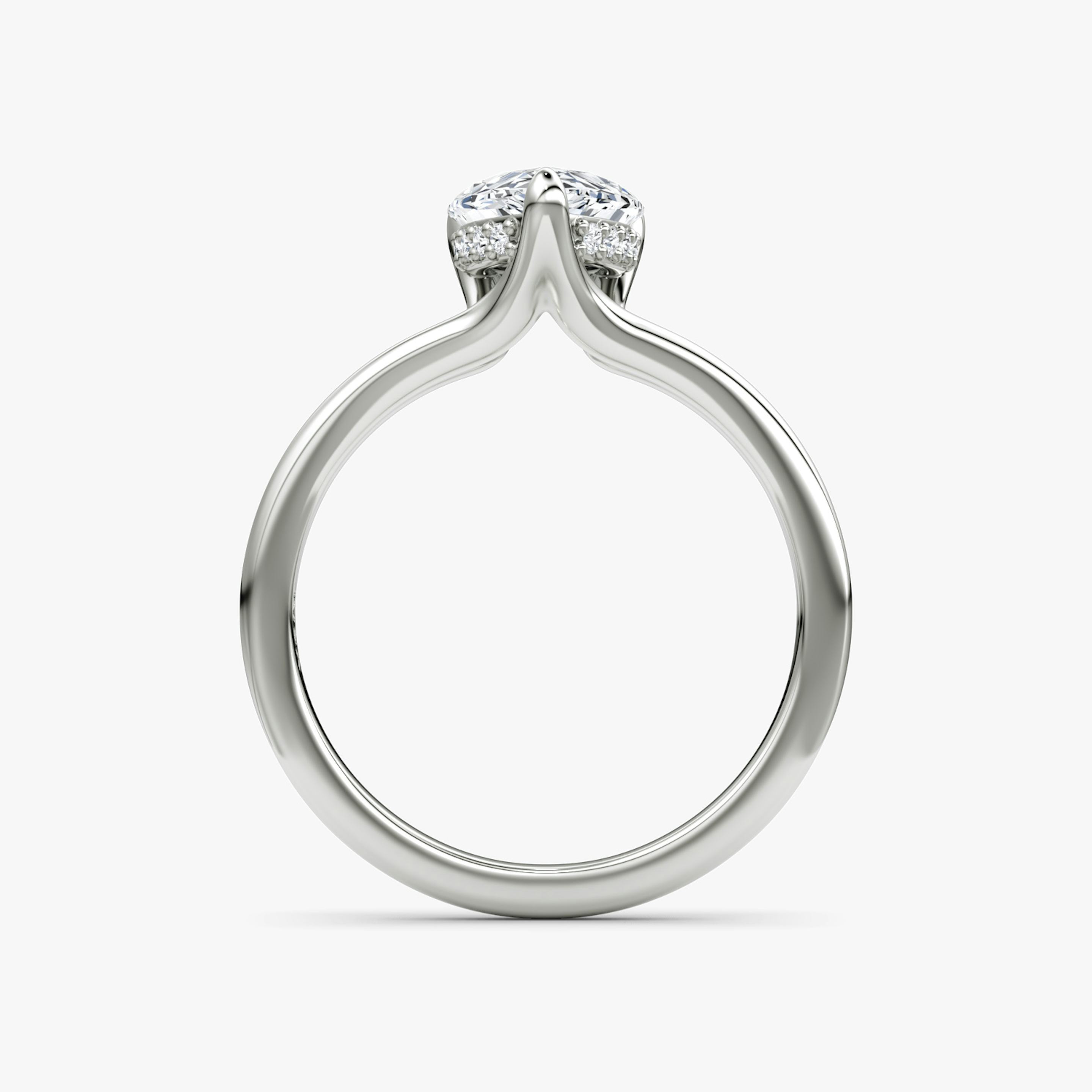 The Floating Split Band | Pear | 18k | 18k White Gold | Band: Plain | Diamond orientation: vertical | Carat weight: See full inventory