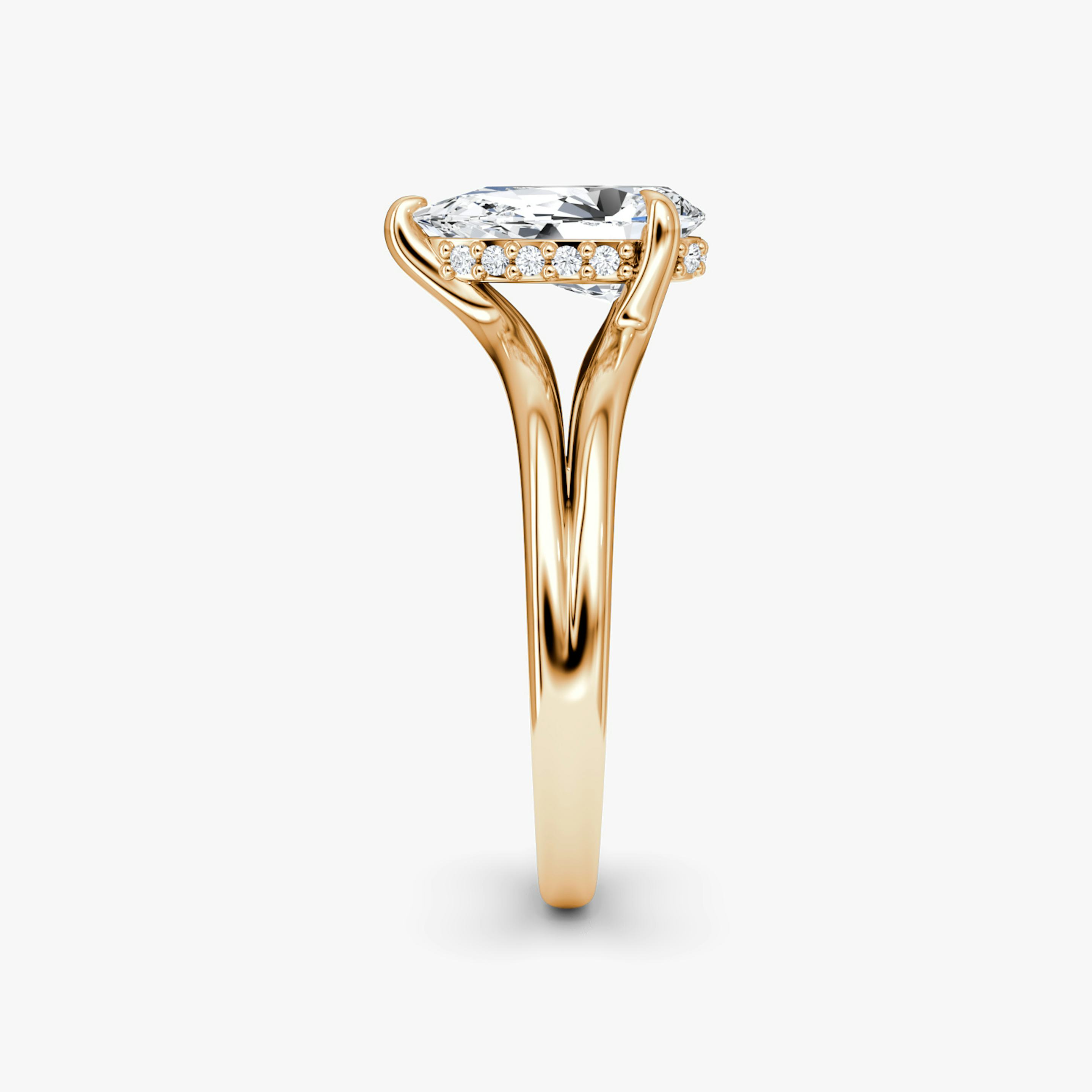 The Floating Split Band | Pear | 14k | 14k Rose Gold | Band: Plain | Diamond orientation: vertical | Carat weight: See full inventory