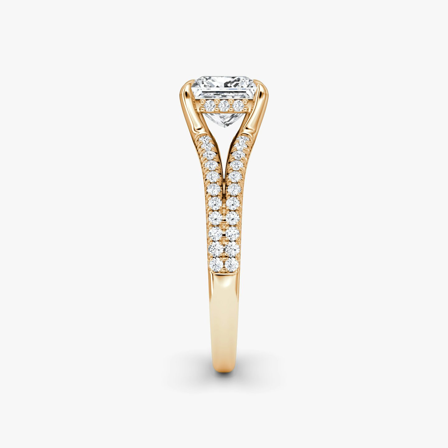 The Floating Split Band | Princess | 14k | 14k Rose Gold | Band: Pavé | Diamond orientation: vertical | Carat weight: See full inventory