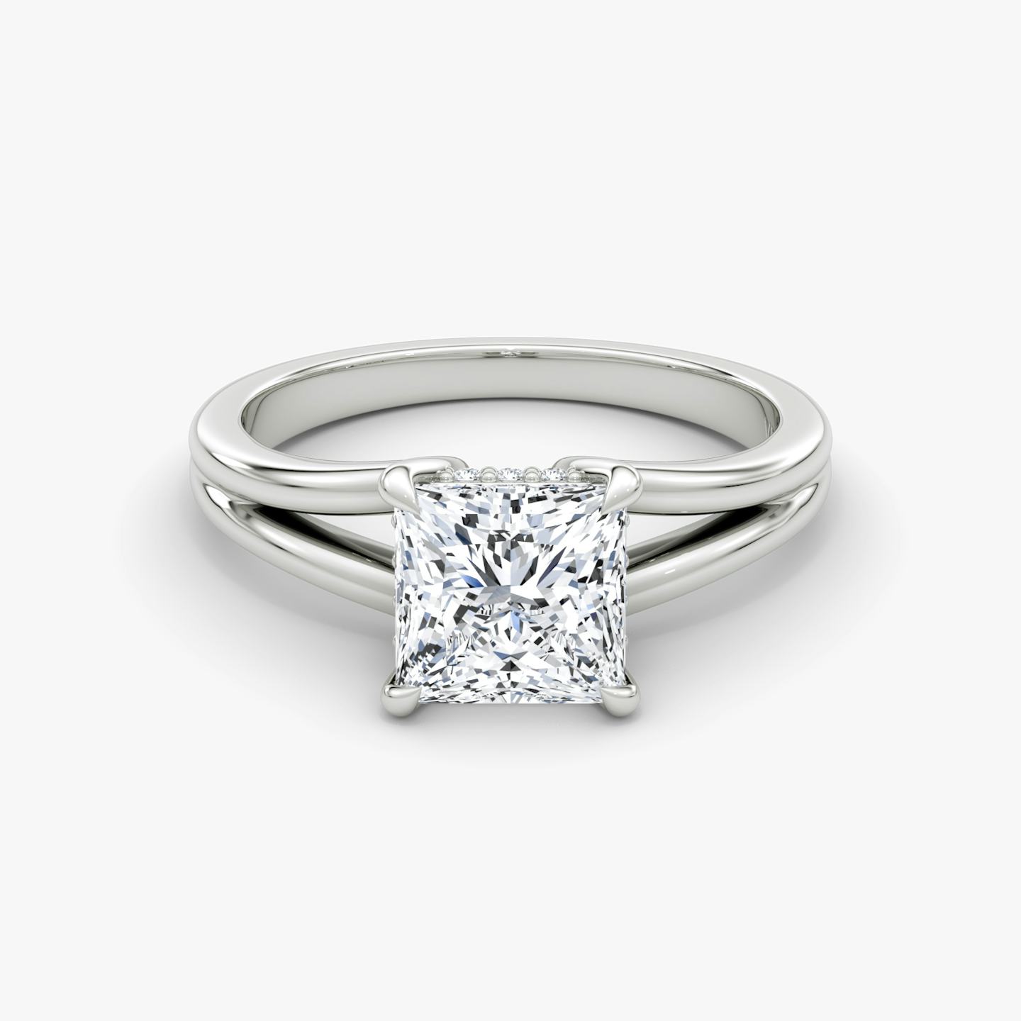 The Floating Split Band | Princess | Platinum | Band: Plain | Diamond orientation: vertical | Carat weight: See full inventory