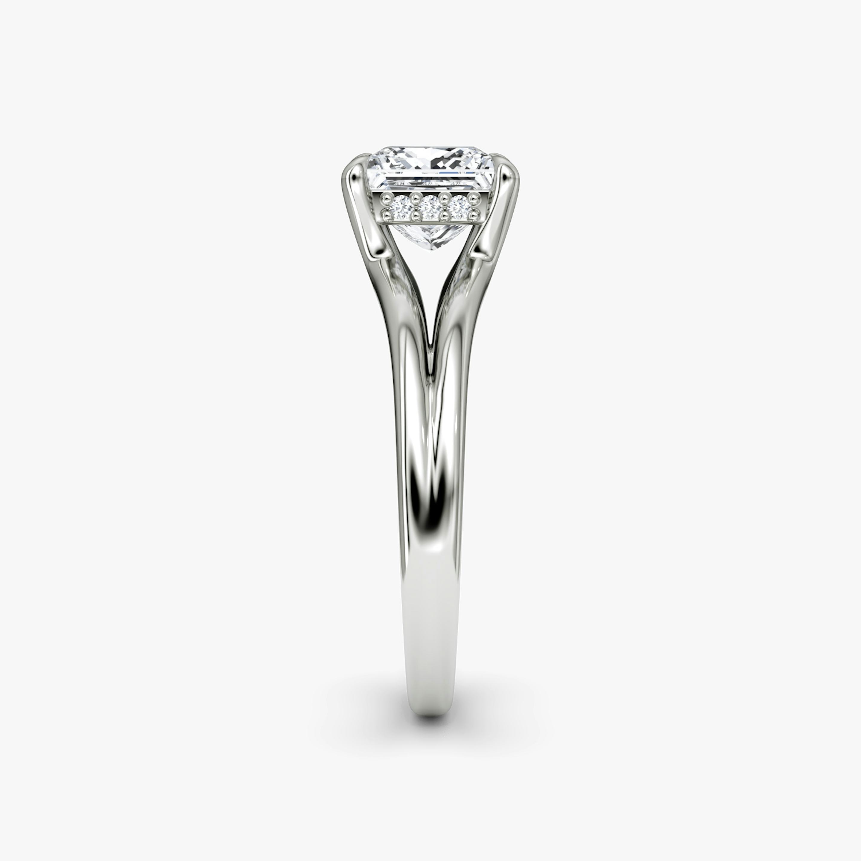 The Floating Split Band | Princess | Platinum | Band: Plain | Diamond orientation: vertical | Carat weight: See full inventory