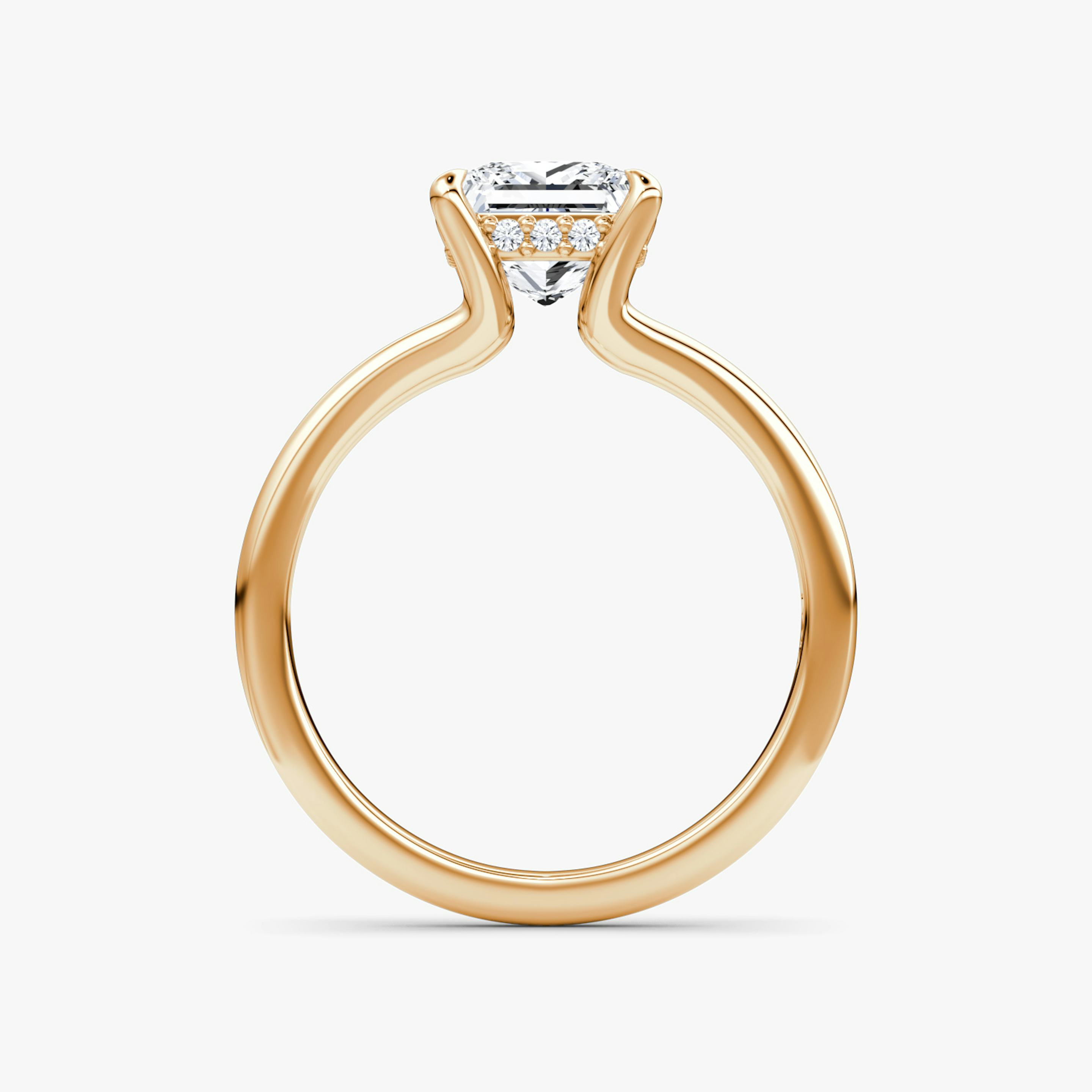 The Floating Split Band | Princess | 14k | 14k Rose Gold | Band: Plain | Diamond orientation: vertical | Carat weight: See full inventory