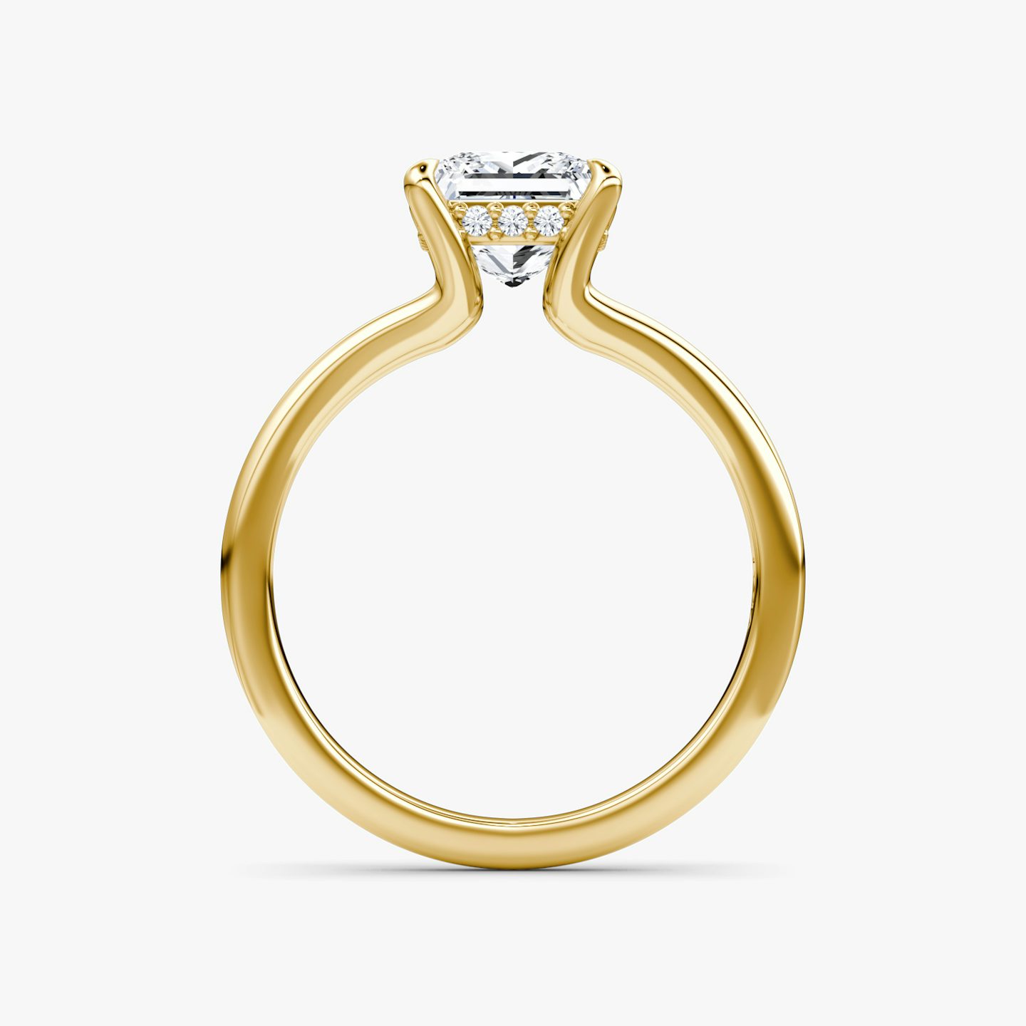 The Floating Split Band | Princess | 18k | 18k Yellow Gold | Band: Plain | Diamond orientation: vertical | Carat weight: See full inventory