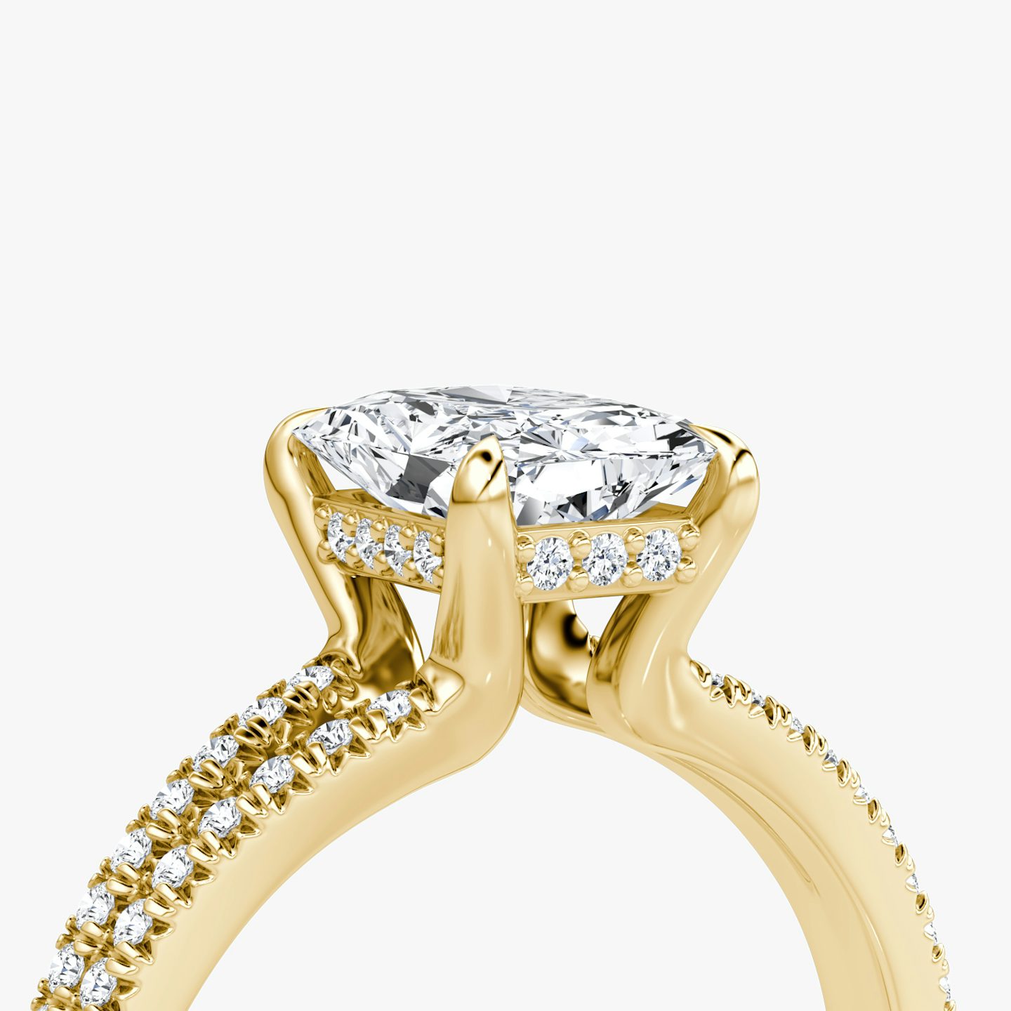 The Floating Split Band | Radiant | 18k | 18k Yellow Gold | Band: Pavé | Diamond orientation: vertical | Carat weight: See full inventory