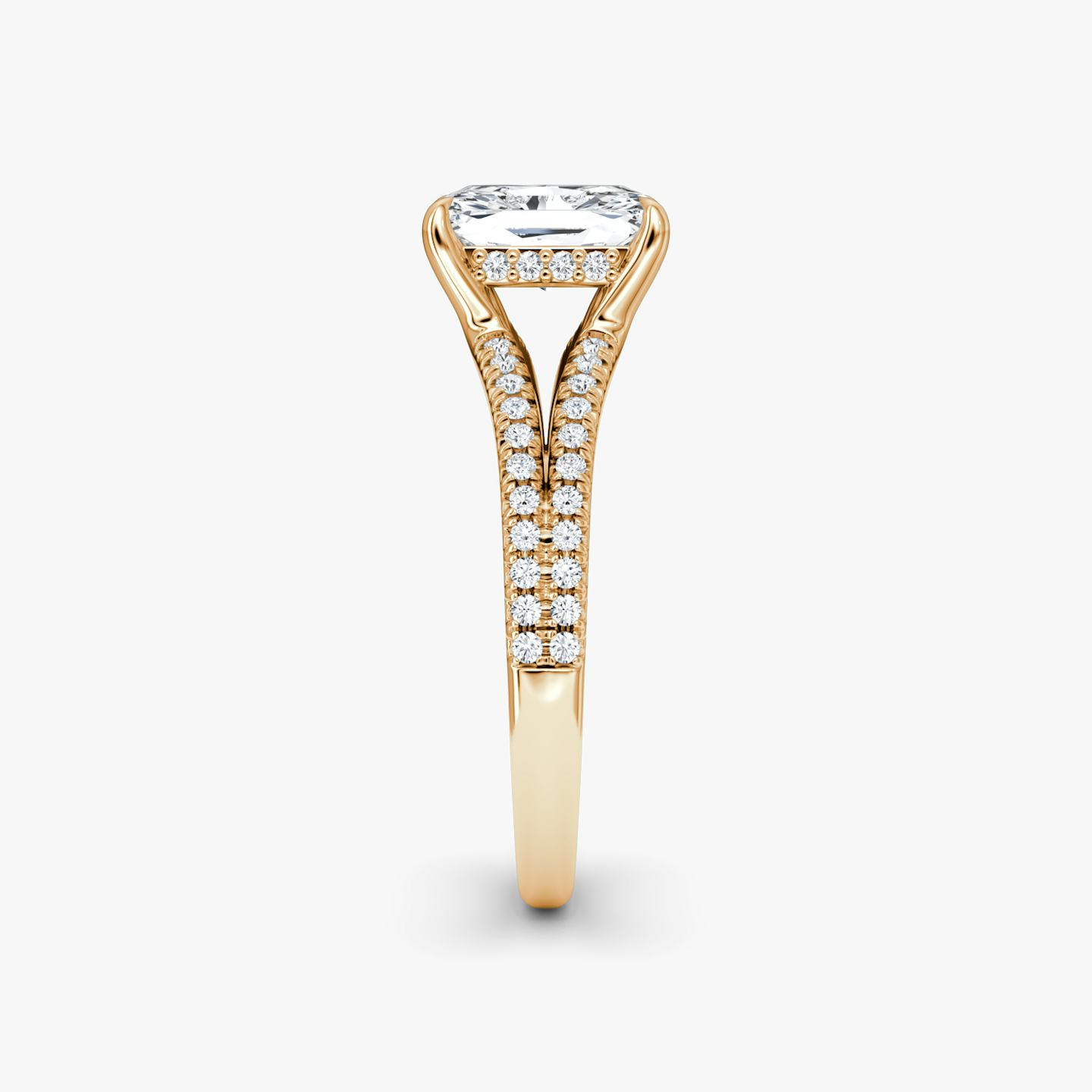 The Floating Split Band | Radiant | 14k | 14k Rose Gold | Band: Pavé | Diamond orientation: vertical | Carat weight: See full inventory