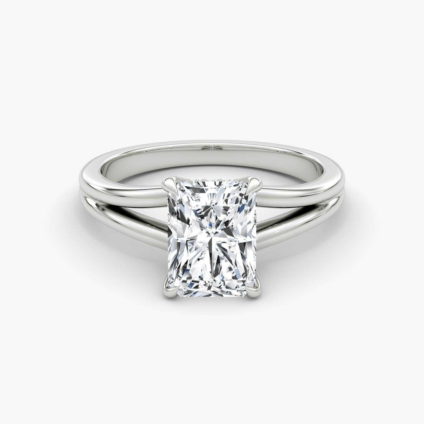 The Floating Split Band | Radiant | Platinum | Band: Plain | Diamond orientation: vertical | Carat weight: See full inventory