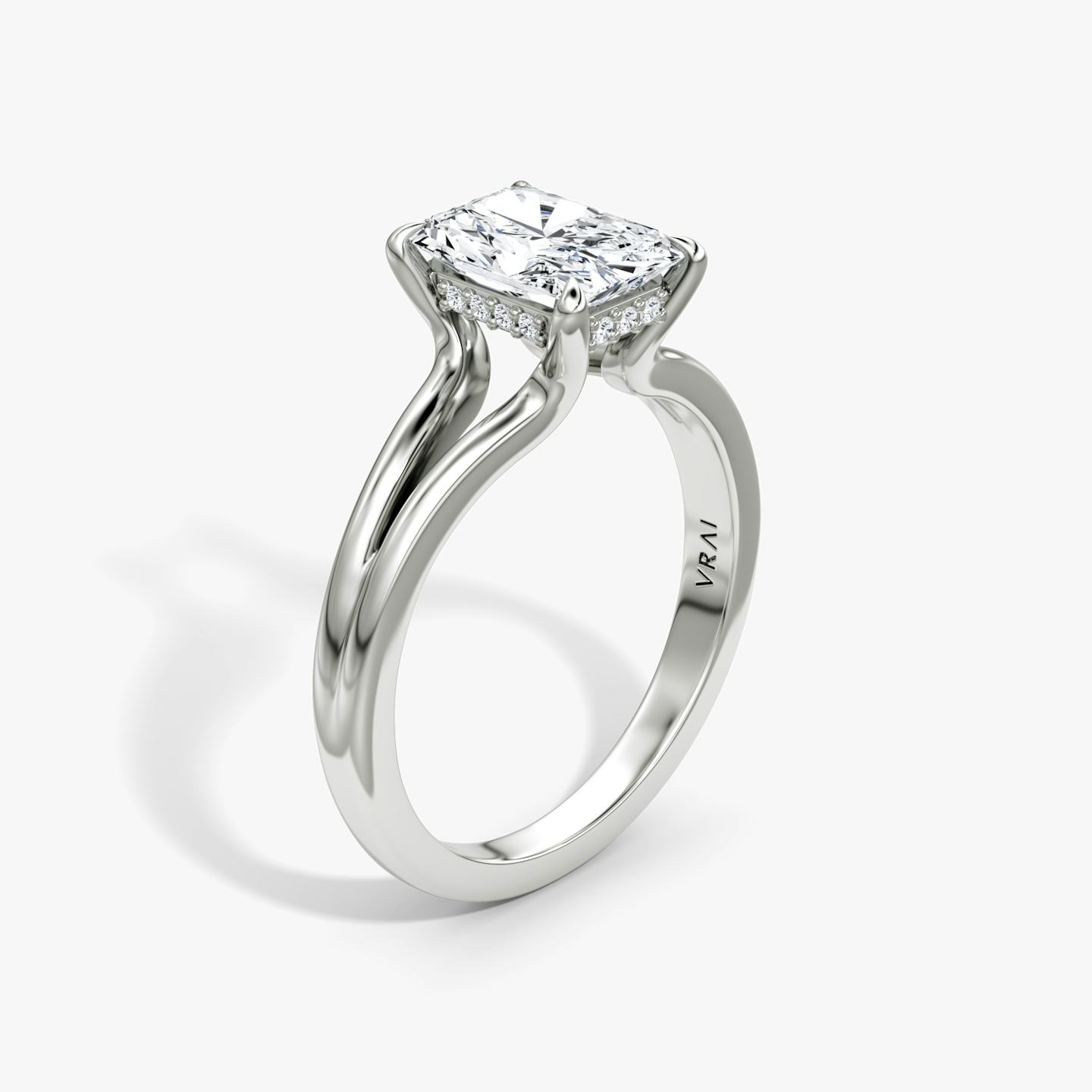 The Floating Split Band | Radiant | 18k | 18k White Gold | Band: Plain | Diamond orientation: vertical | Carat weight: See full inventory