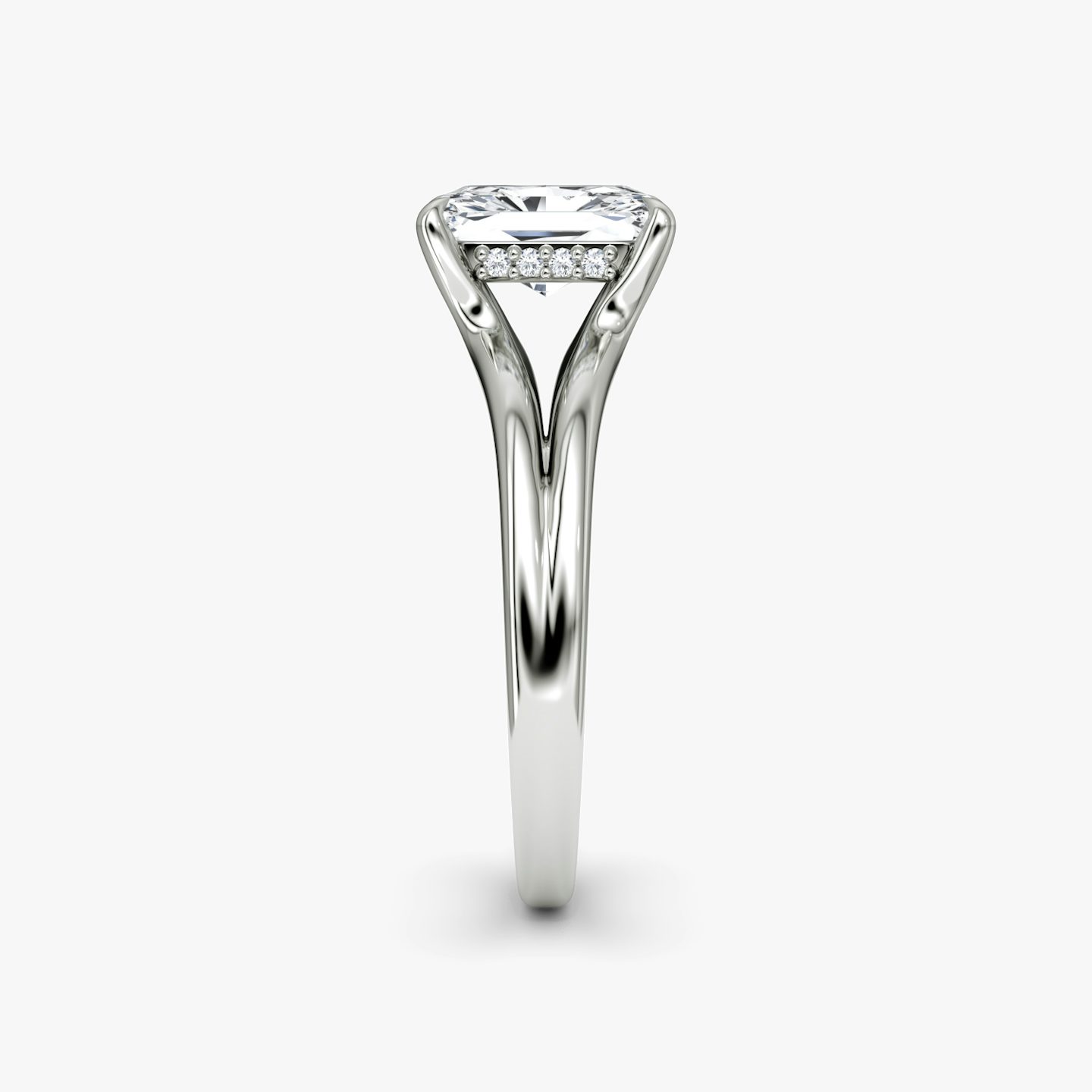 The Floating Split Band | Radiant | Platinum | Band: Plain | Diamond orientation: vertical | Carat weight: See full inventory