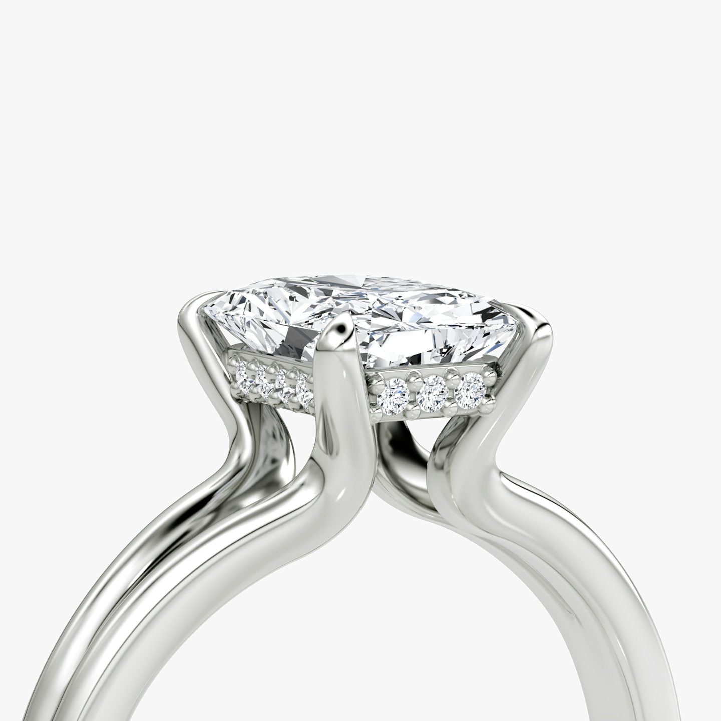 The Floating Split Band | Radiant | 18k | 18k White Gold | Band: Plain | Diamond orientation: vertical | Carat weight: See full inventory