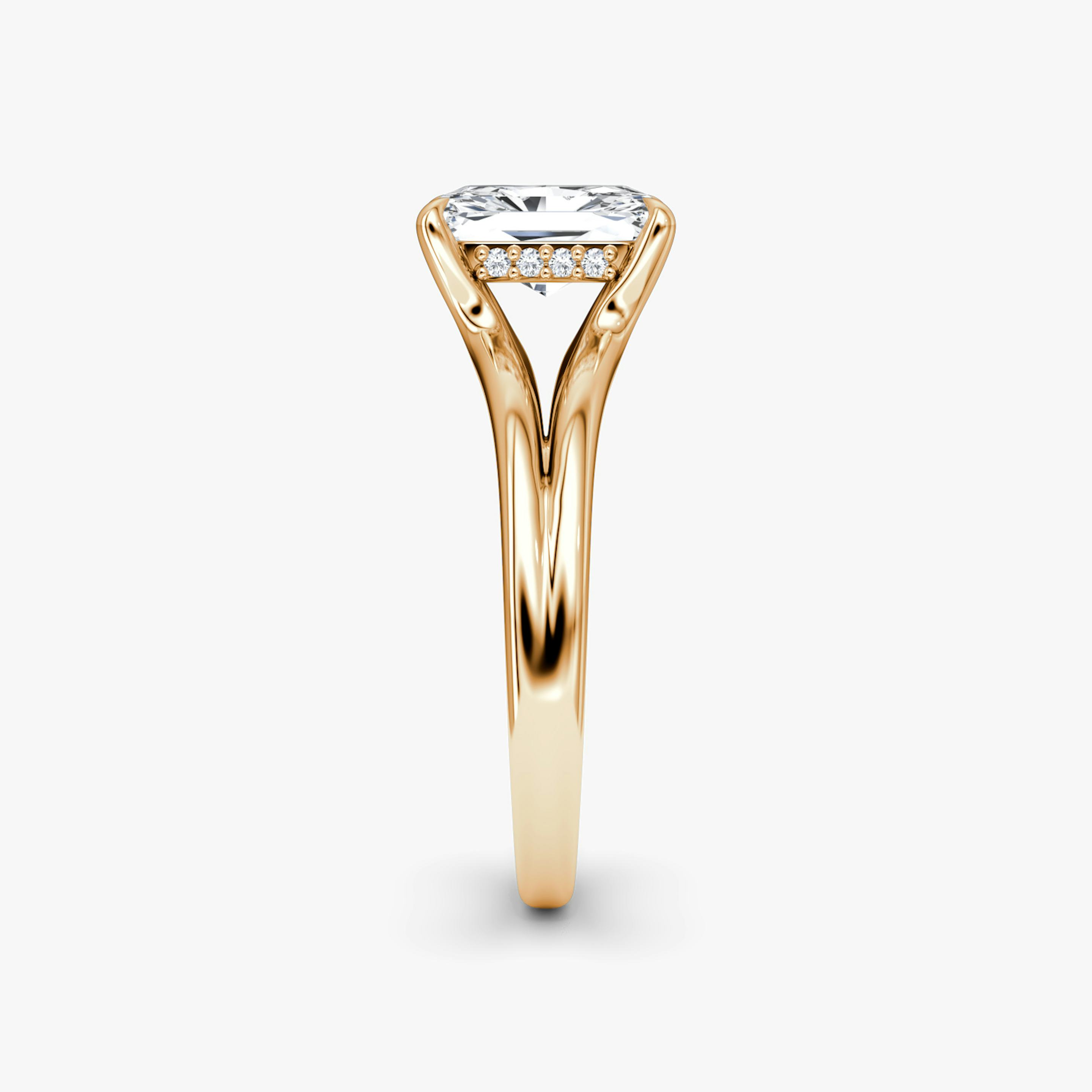 The Floating Split Band | Radiant | 14k | 14k Rose Gold | Band: Plain | Diamond orientation: vertical | Carat weight: See full inventory