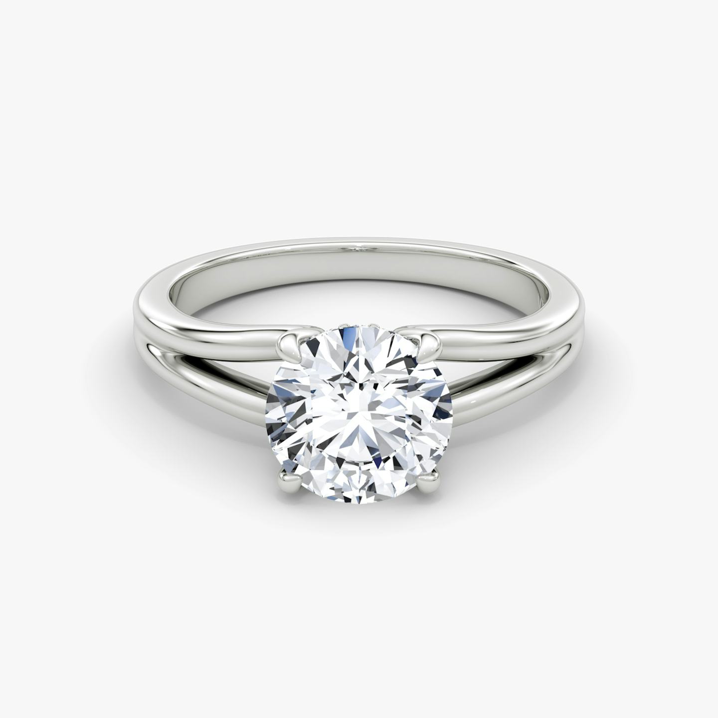 The Floating Split Band | Round Brilliant | 18k | 18k White Gold | Band: Plain | Carat weight: See full inventory | Diamond orientation: vertical