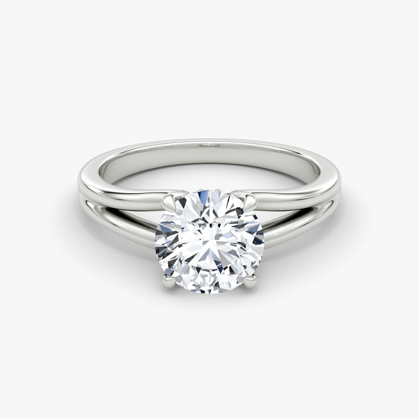 The Floating Split Band | Round Brilliant | Platinum | Band: Plain | Carat weight: See full inventory | Diamond orientation: vertical