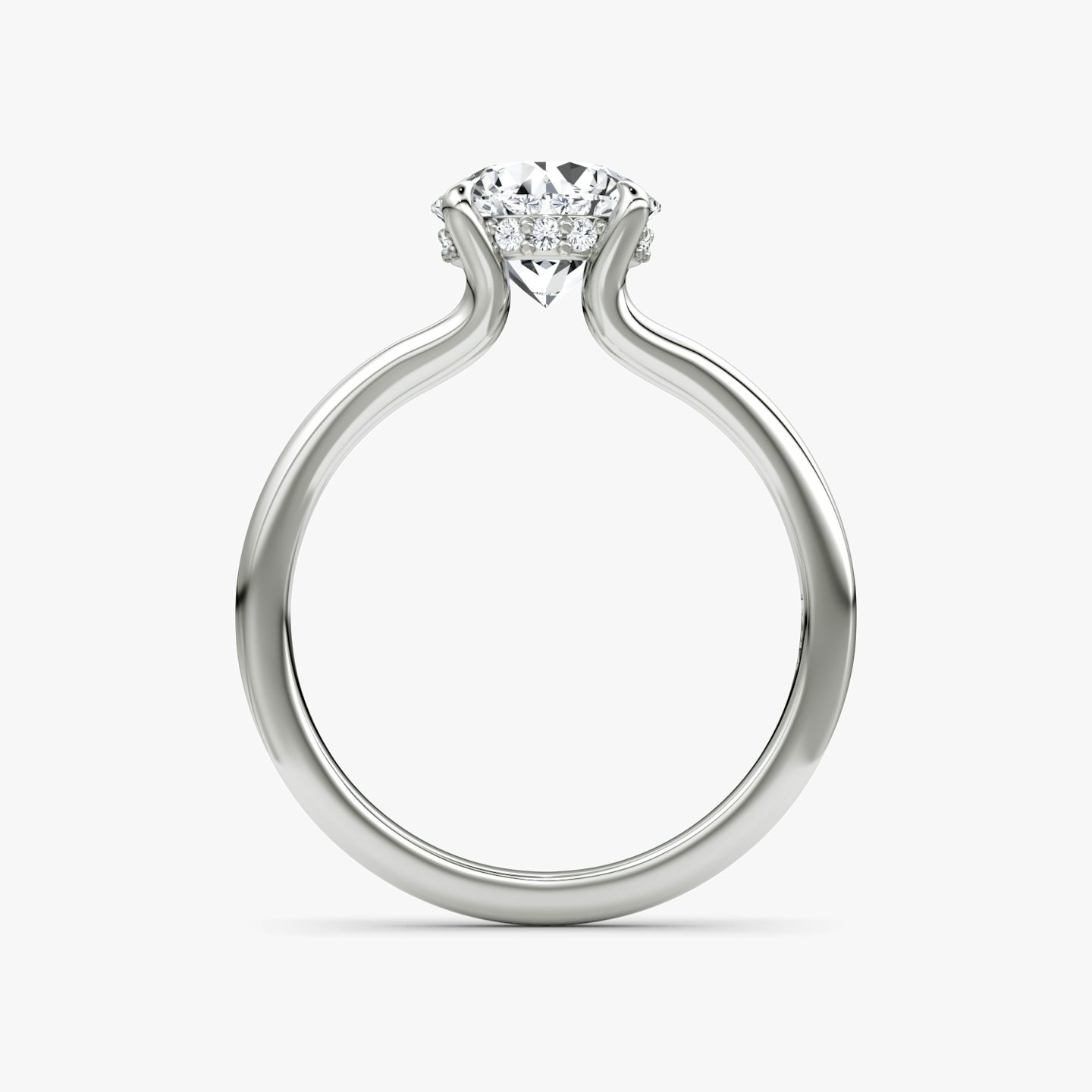 The Floating Split Band | Round Brilliant | Platinum | Band: Plain | Carat weight: See full inventory | Diamond orientation: vertical